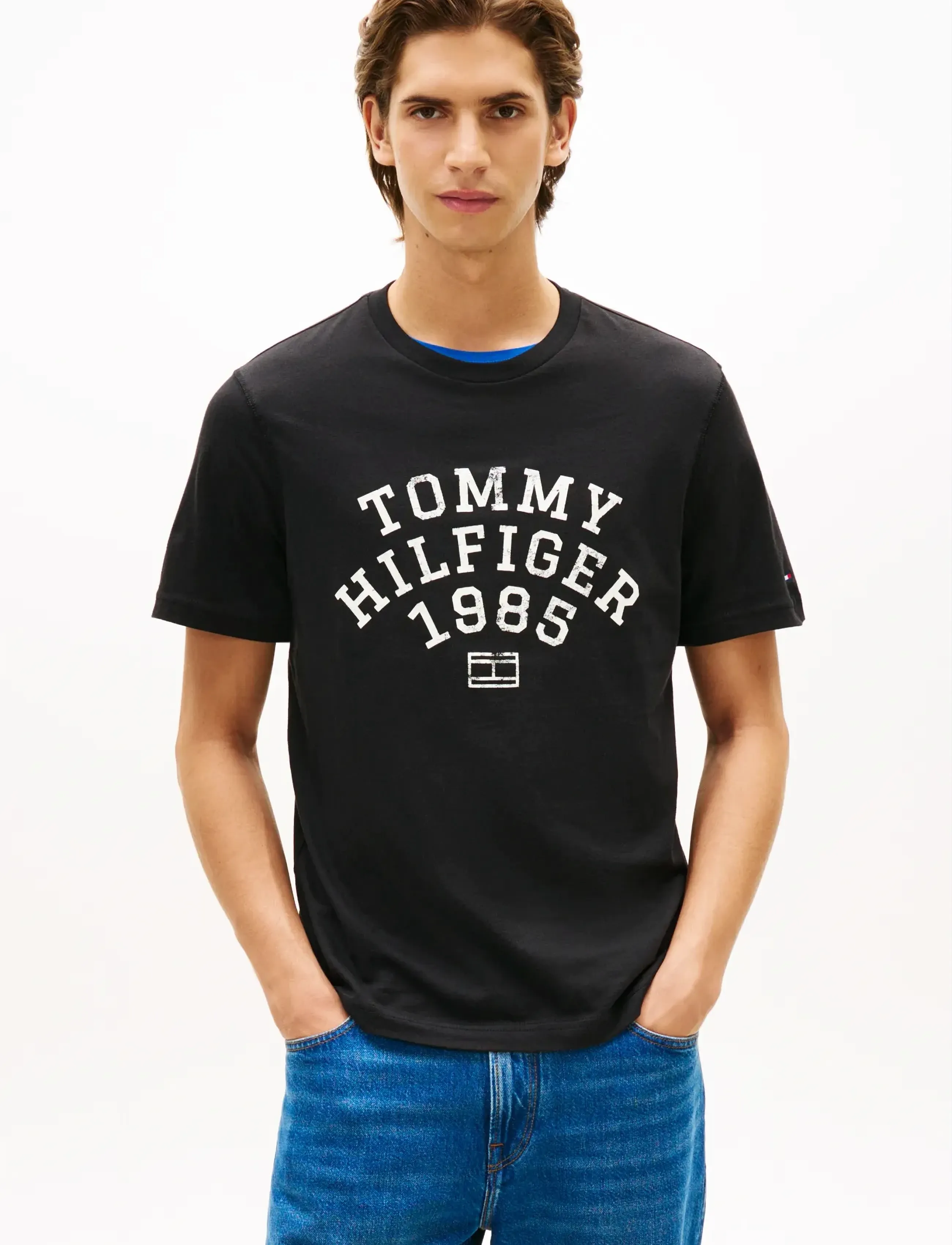 Tommy Hilfiger HILFIGER ARCH TEE - Korte mouwen - BLACK / black