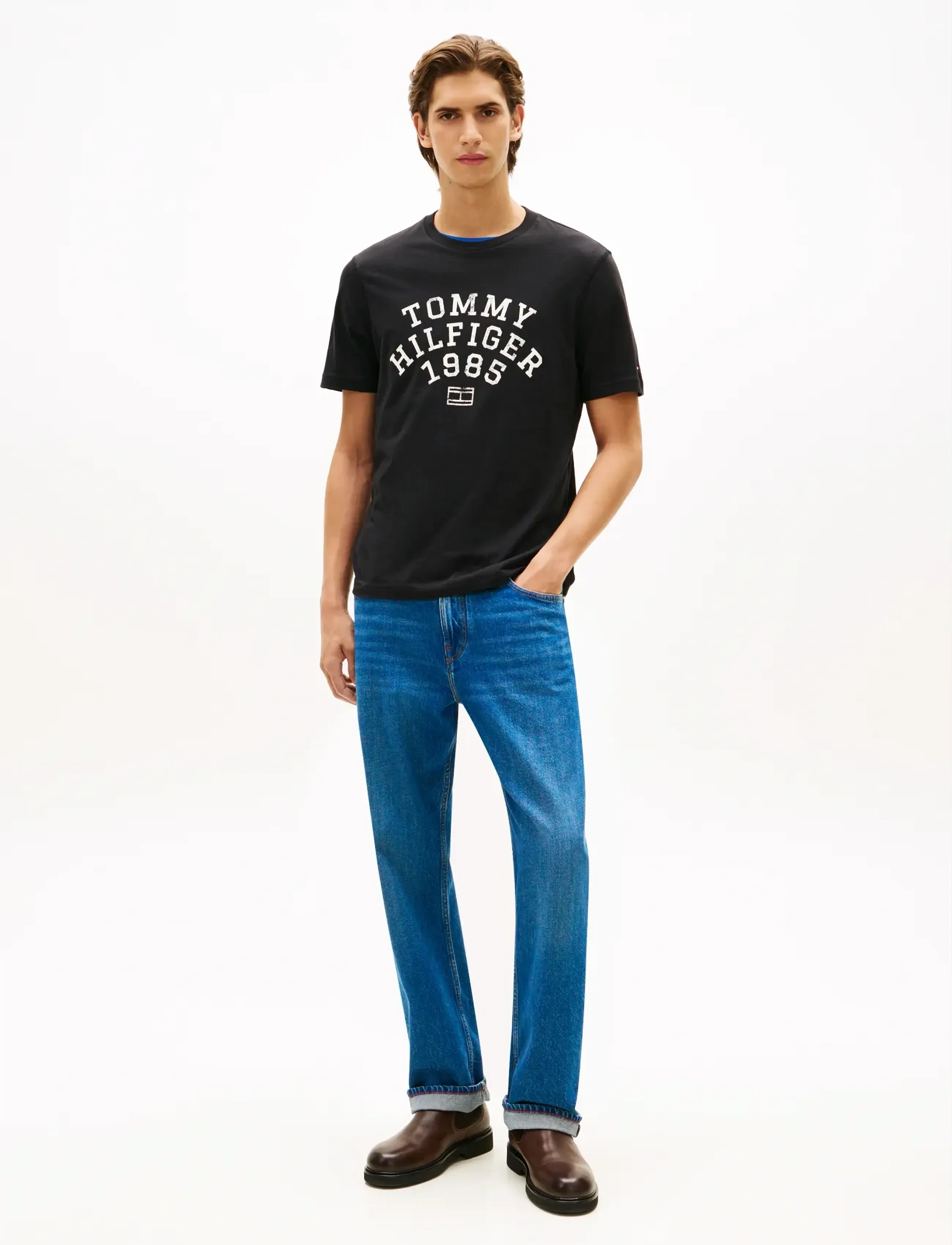 Tommy Hilfiger - HILFIGER ARCH TEE - najniższe ceny - black - 3