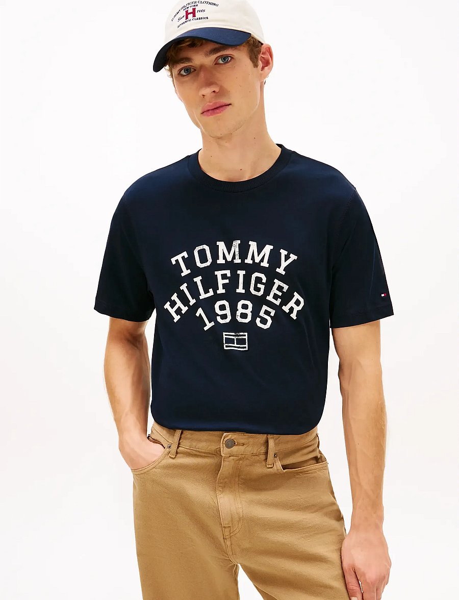 Tommy Hilfiger - HILFIGER ARCH TEE - short-sleeved t-shirts - desert sky - 0
