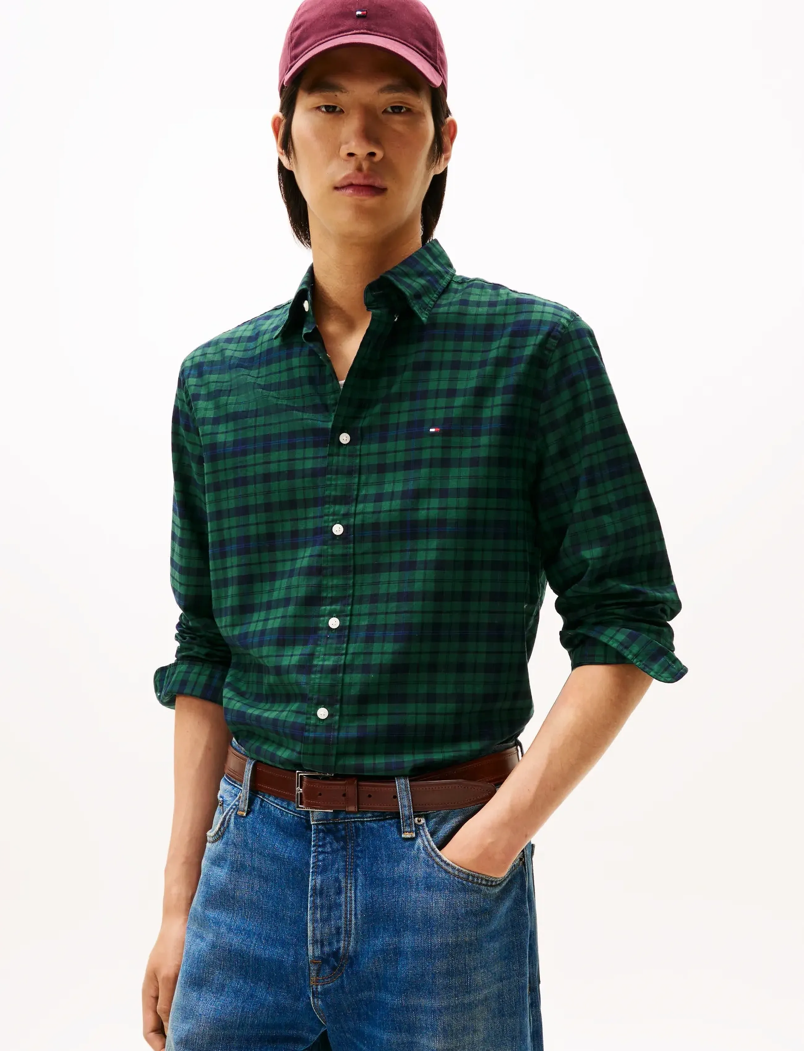 Tommy Hilfiger - MERCERIZED BLACKWATCH RF SHIRT - ternede skjorter - preppy navy / check - 0