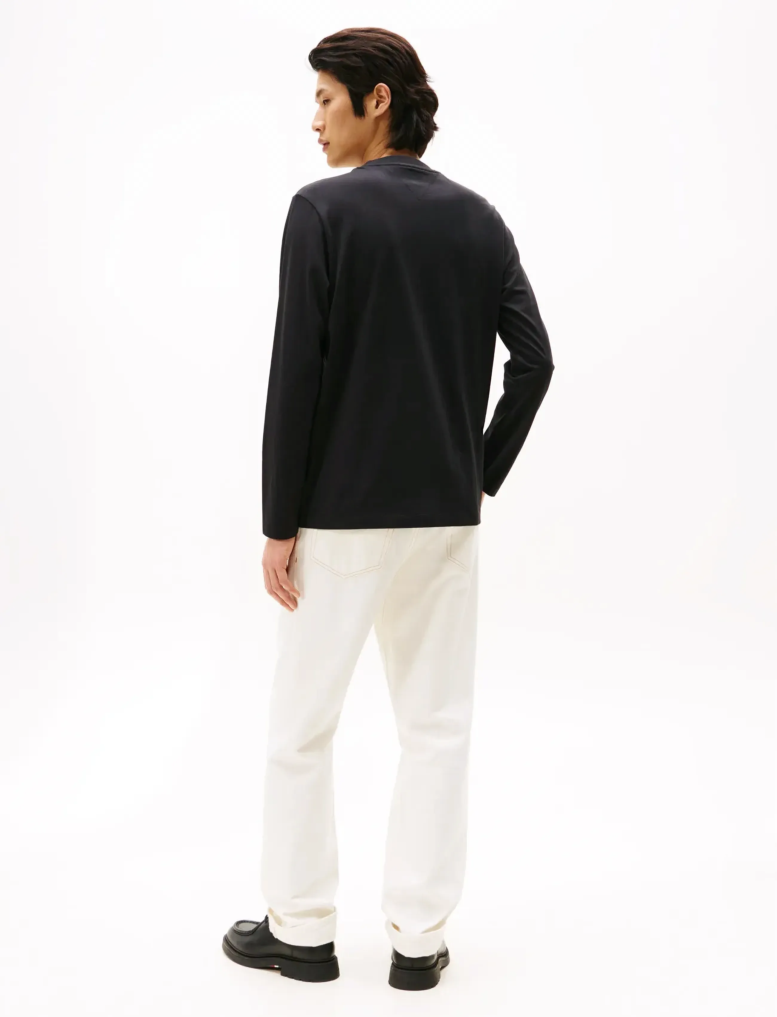Tommy Hilfiger - LINEAR FLAG GRAPHIC LS TEE - long-sleeved t-shirts - black - 3