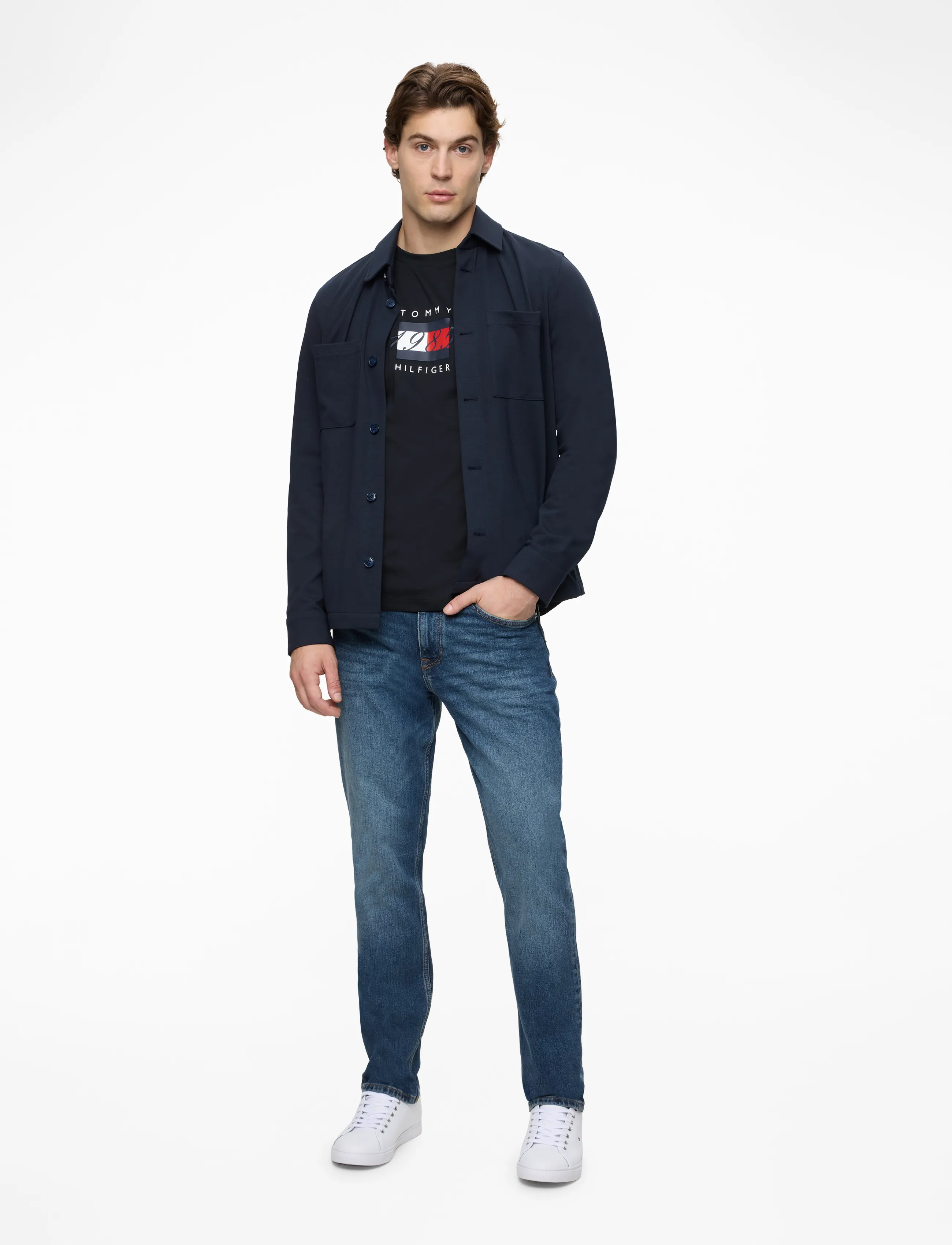 Tommy Hilfiger - LINEAR FLAG GRAPHIC LS TEE - birthday gifts - desert sky - 2