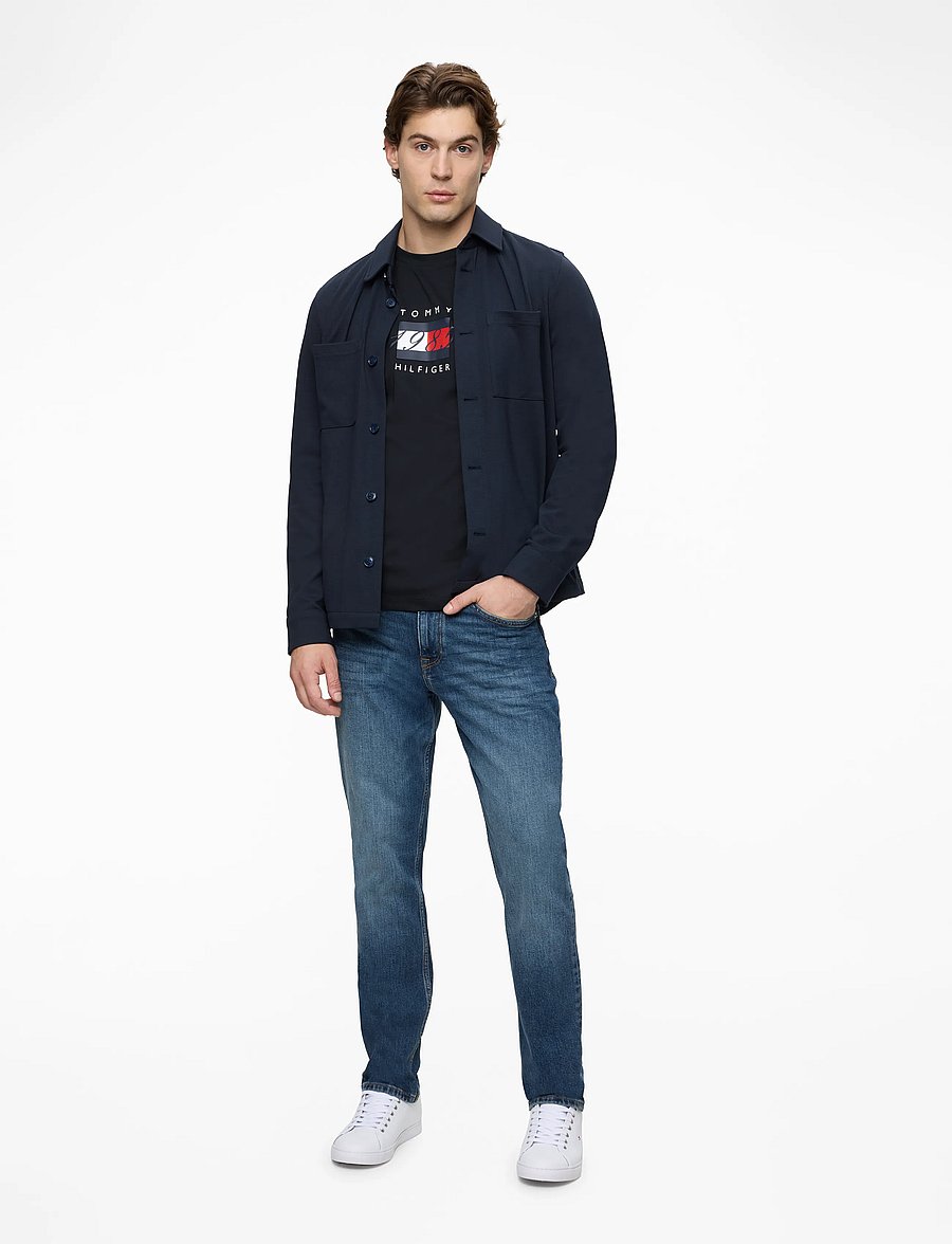 Tommy Hilfiger - LINEAR FLAG GRAPHIC LS TEE - langärmelige t-shirts - desert sky - 2