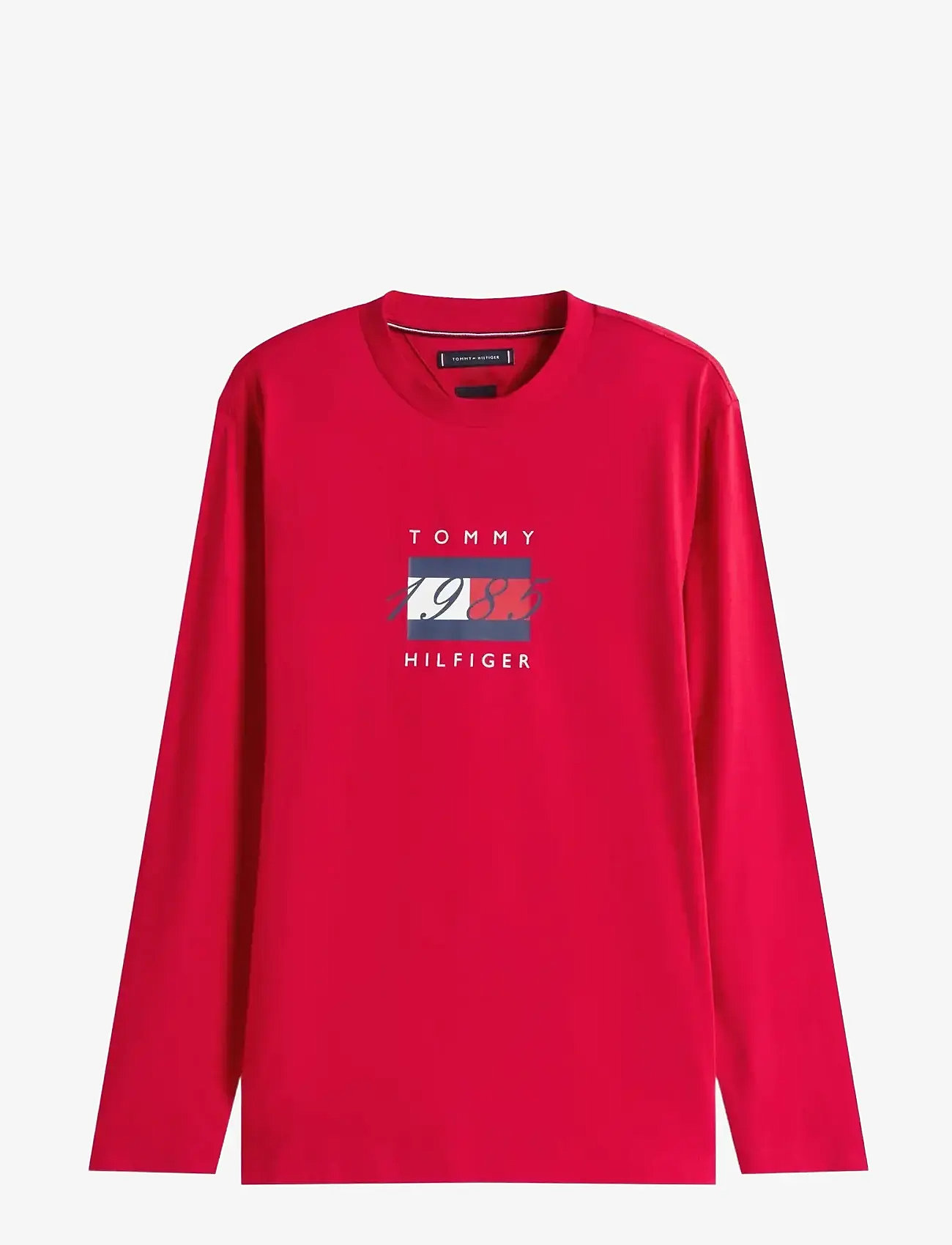 Tommy Hilfiger - LINEAR FLAG GRAPHIC LS TEE - herbstliche kleidung - medium red - 0