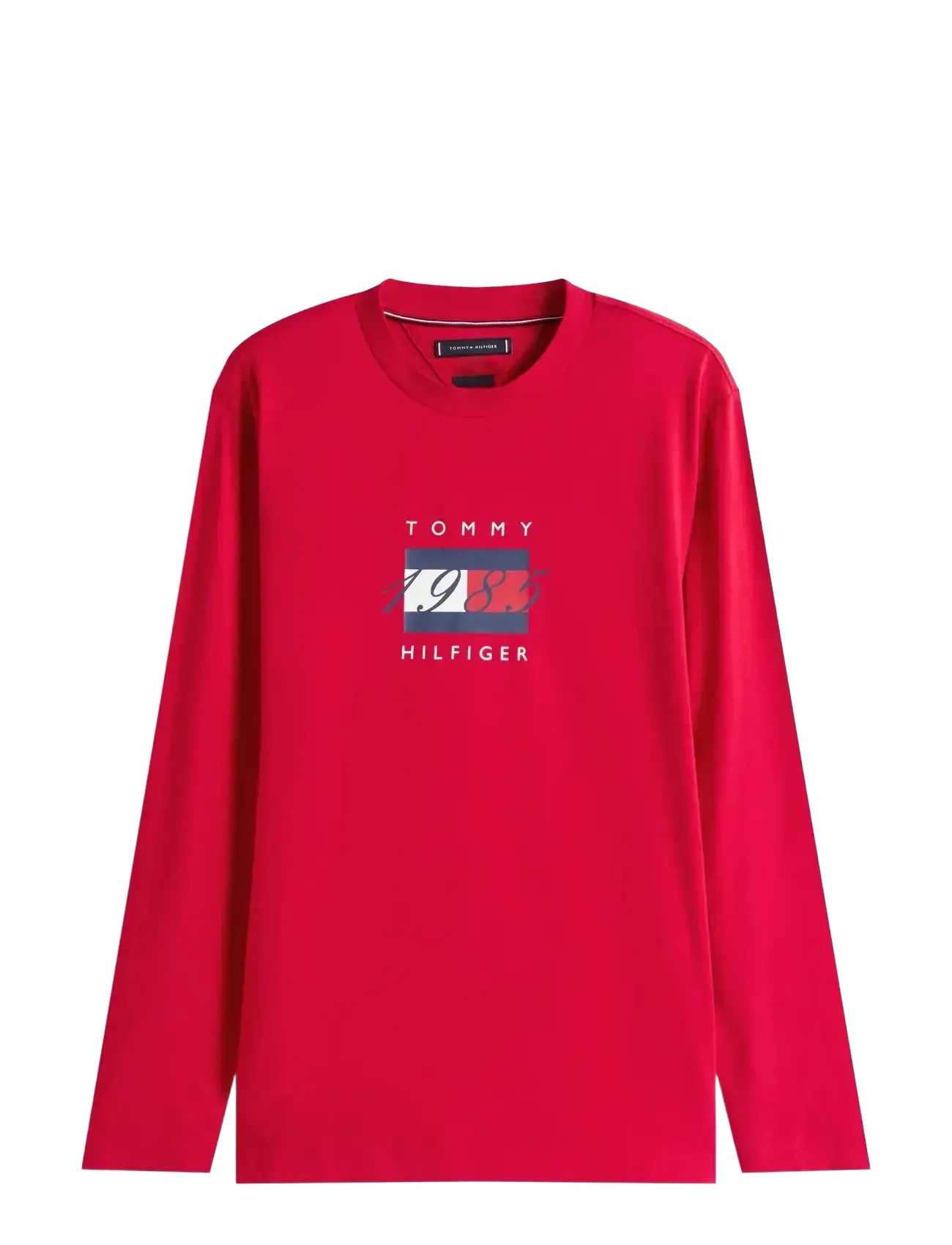 Tommy Hilfiger LINEAR FLAG GRAPHIC LS TEE - T-Shirts - MEDIUM RED / red