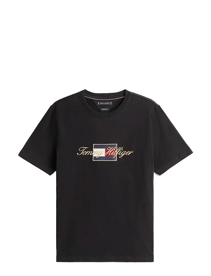 Tommy Hilfiger - ICON GOLD TEE - short-sleeved t-shirts - black - 1