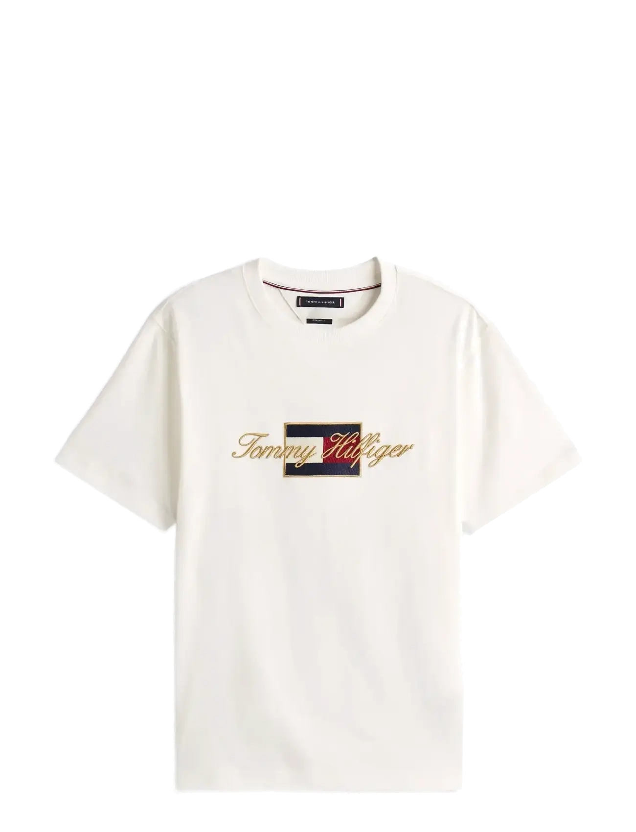 Tommy Hilfiger ICON GOLD TEE - Lühikeste varrukatega T-särgid - ECRU / white