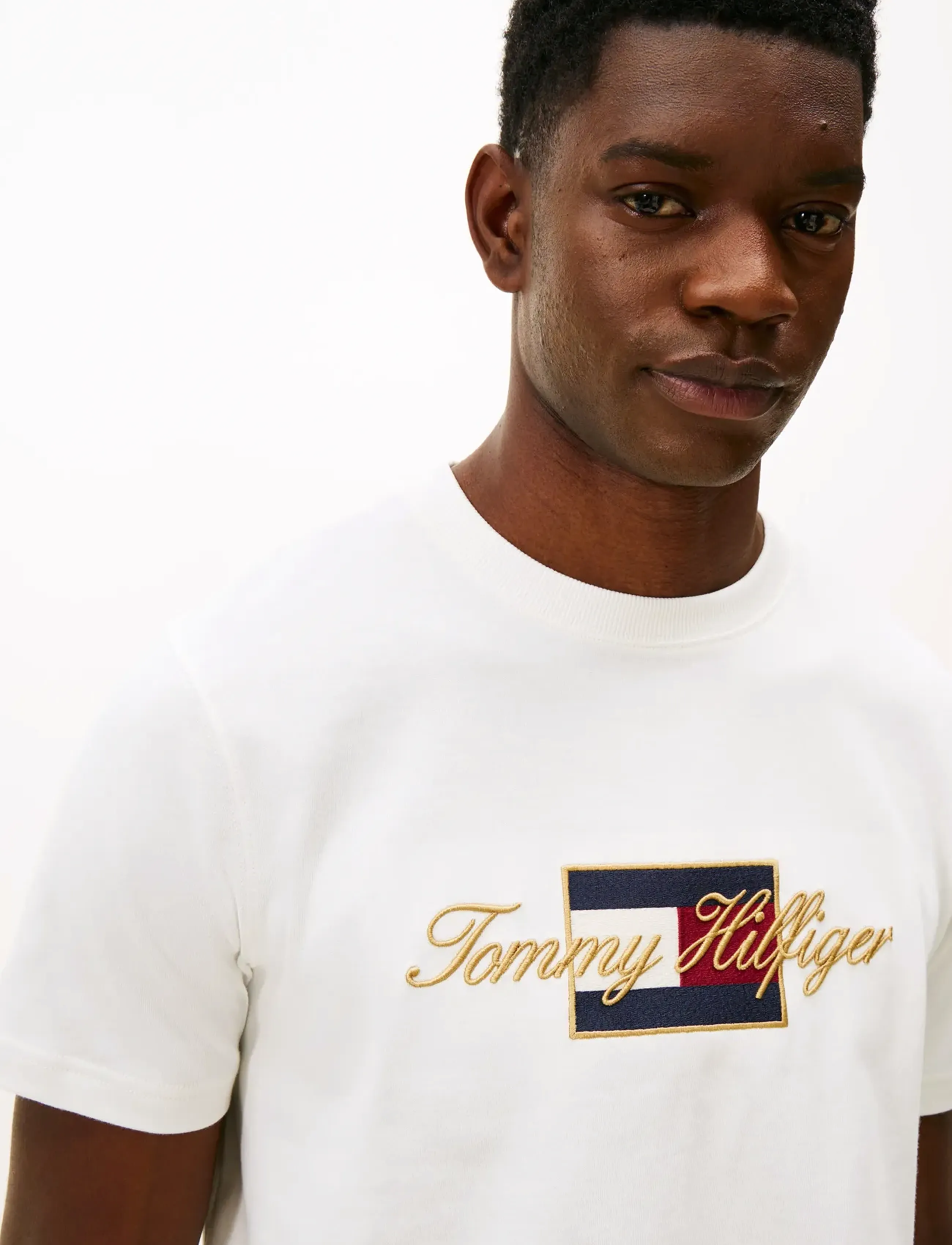 Tommy Hilfiger - ICON GOLD TEE - kortärmade t-shirts - ecru - 4