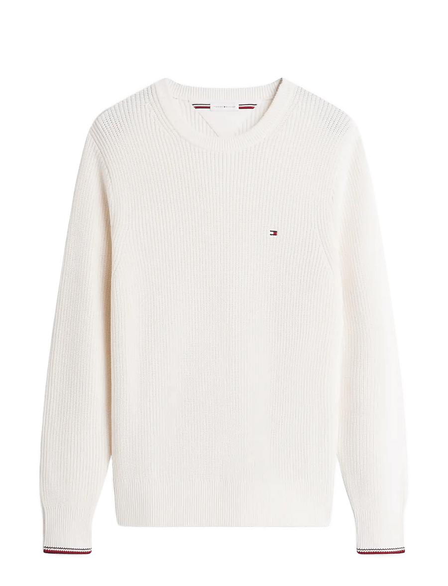 Tommy Hilfiger - RWB RIB CREW NECK - rundhals - ivory petal - 1