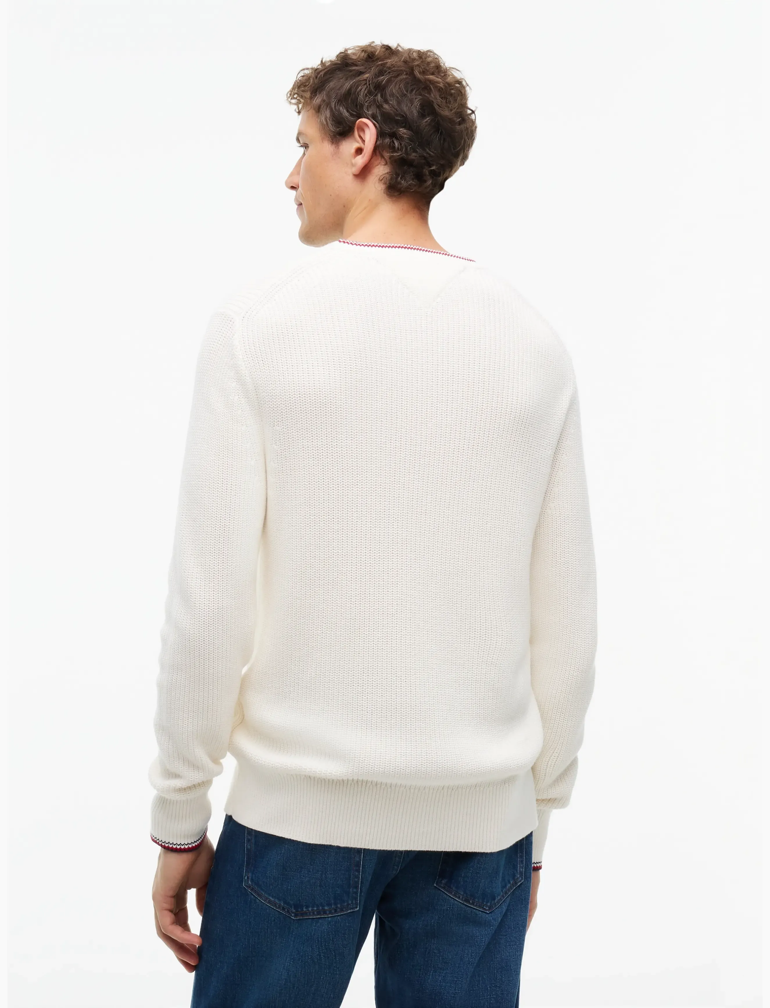 Tommy Hilfiger - RWB RIB CREW NECK - ivory petal - 2