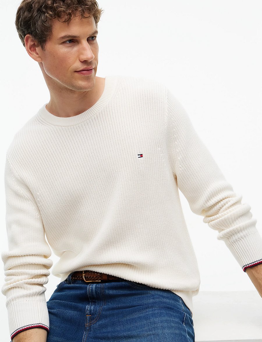 Tommy Hilfiger - RWB RIB CREW NECK - rundhals - ivory petal - 3