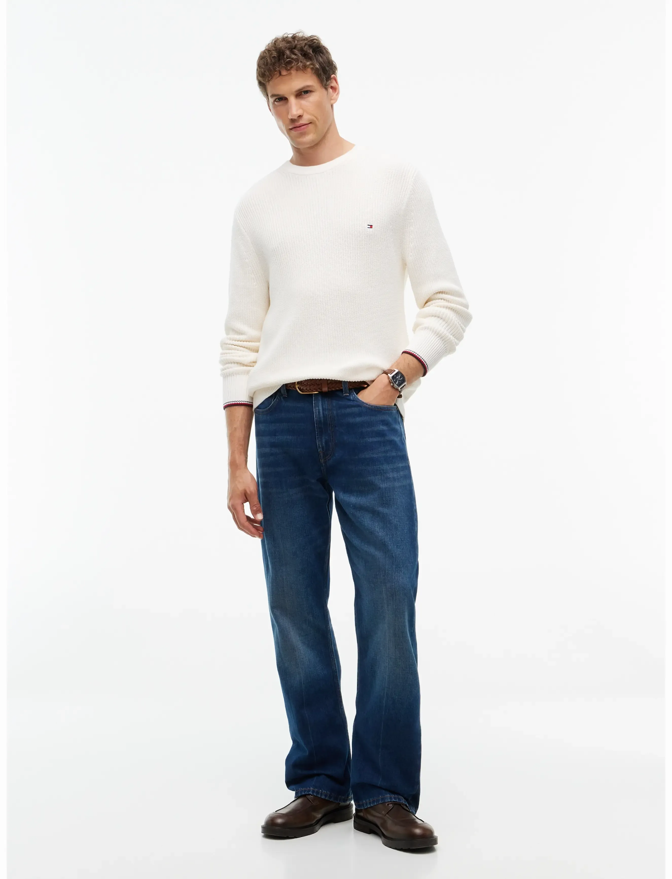Tommy Hilfiger - RWB RIB CREW NECK - ivory petal - 4