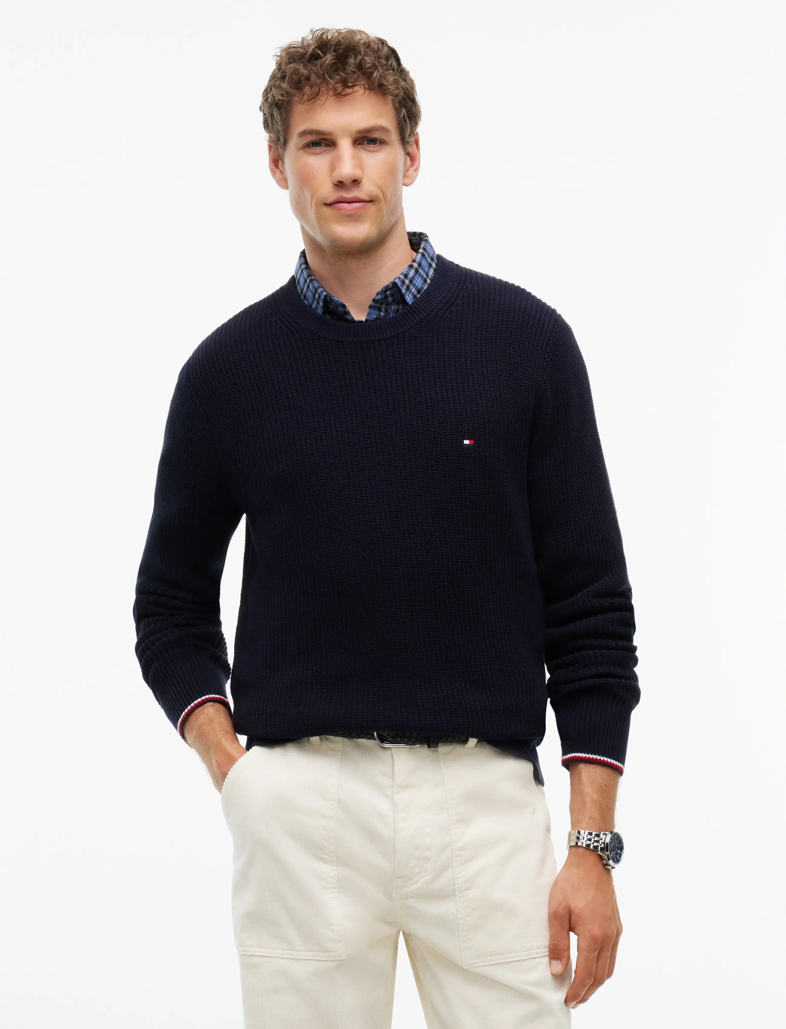 Tommy Hilfiger RWB RIB CREW NECK - Tøj - NAVY BLUE / navy