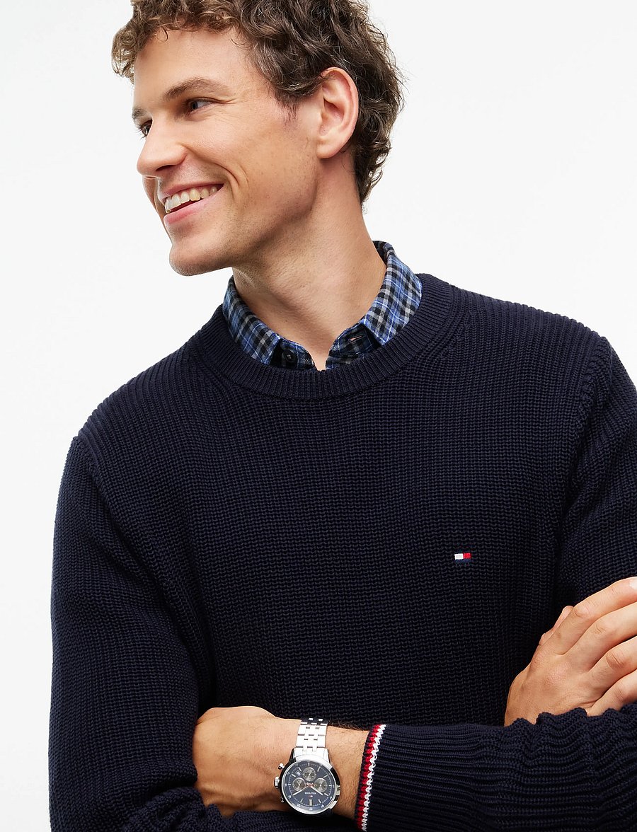 Tommy Hilfiger - RWB RIB CREW NECK - rundhals - navy blue - 3