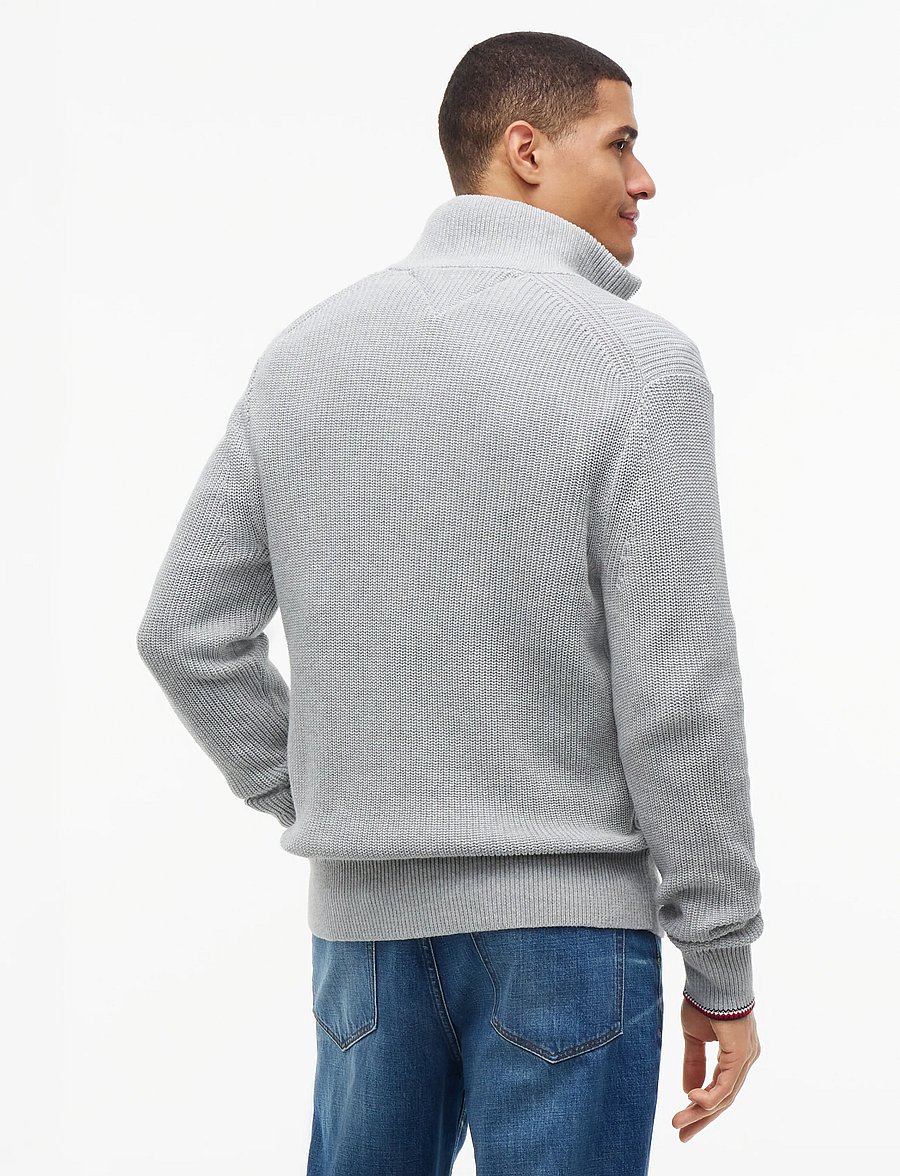 Tommy Hilfiger - RWB RIB ZIP THROUGH - lukuga džemprid - light grey heather - 2