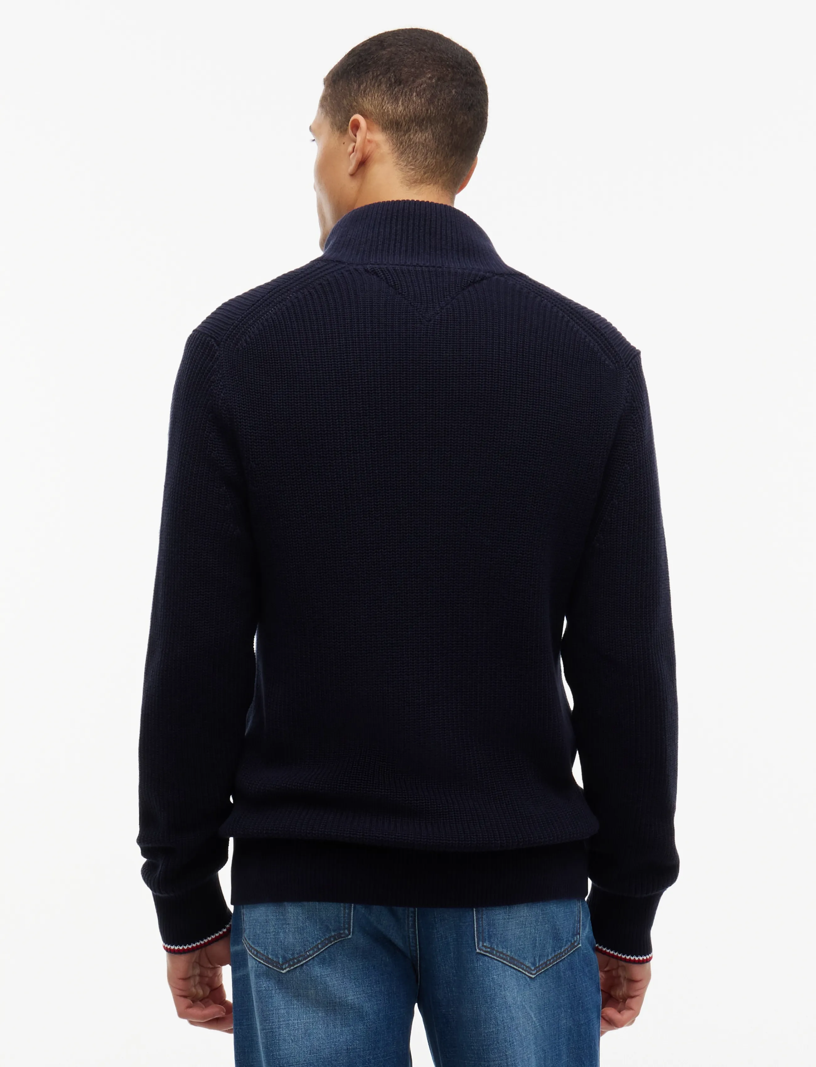 Tommy Hilfiger - RWB RIB ZIP THROUGH - pullover mit durchgehendem reißverschluss - navy blue - 2