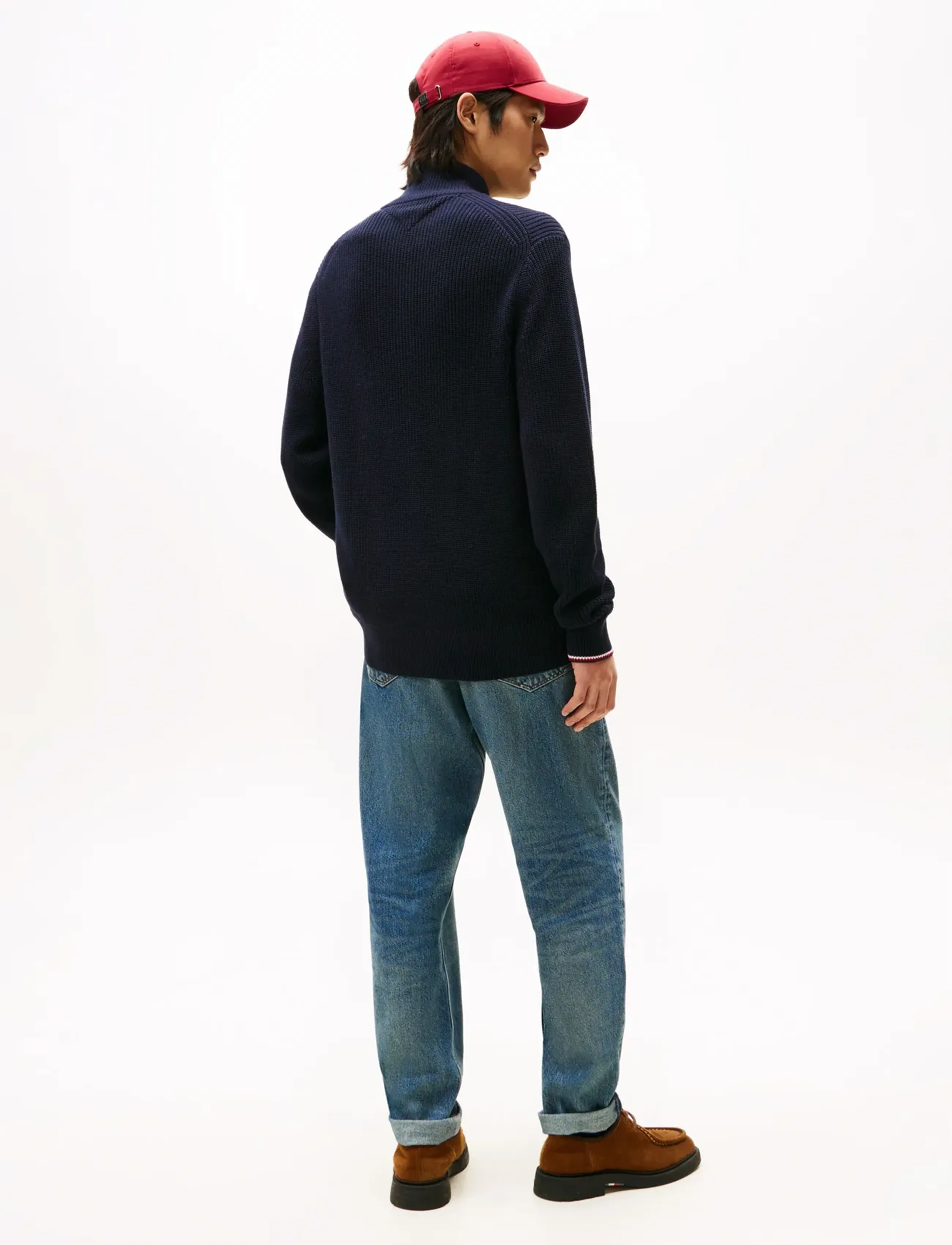 Tommy Hilfiger - RWB RIB ZIP THROUGH - knitwear - navy blue - 3
