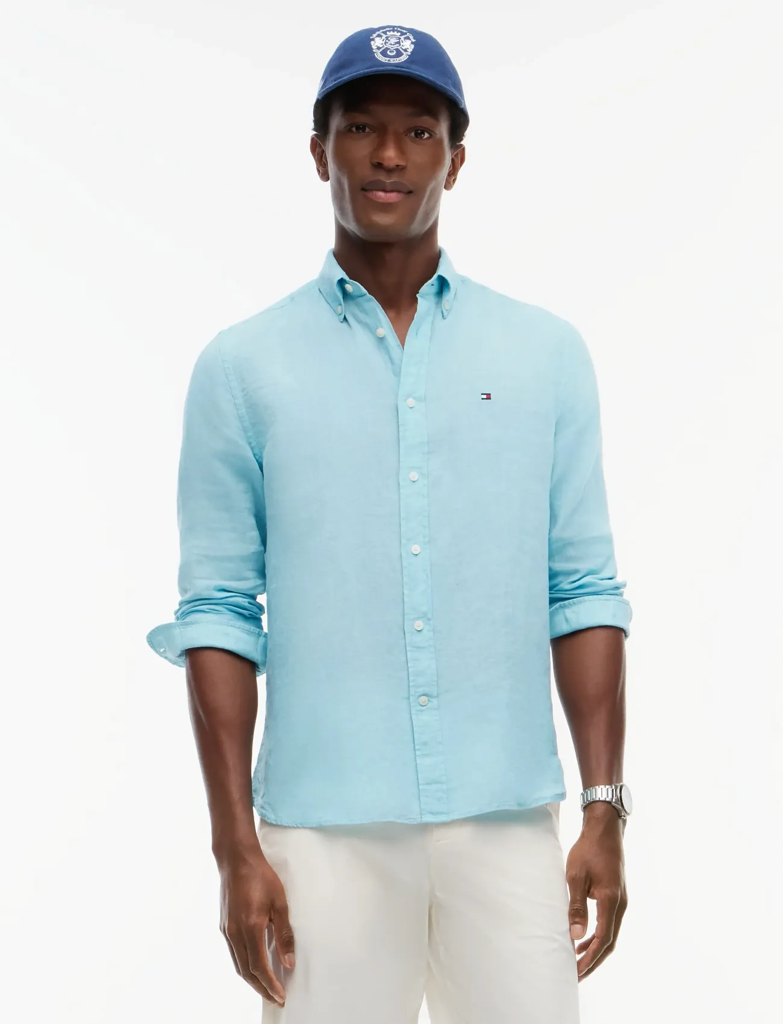 Tommy Hilfiger PIGMENT DYED LI SOLID RF SHIRT - Tommy Hilfiger - ARCTIC AQUA / blue