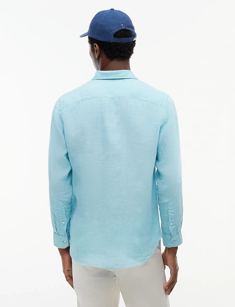 Tommy Hilfiger - PIGMENT DYED LI SOLID RF SHIRT - hørskjorter - arctic aqua - 2