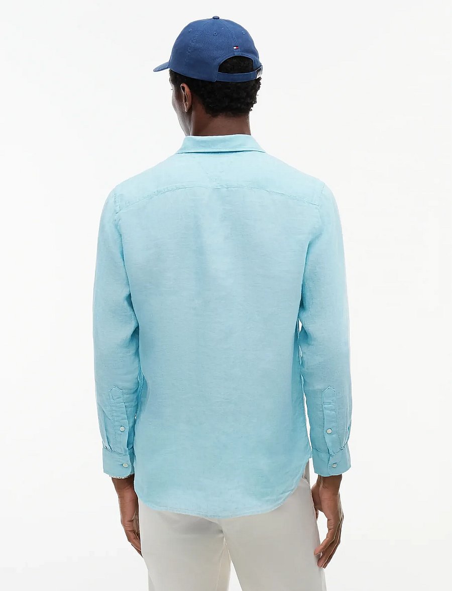 Tommy Hilfiger - PIGMENT DYED LI SOLID RF SHIRT - linased särgid - arctic aqua - 2
