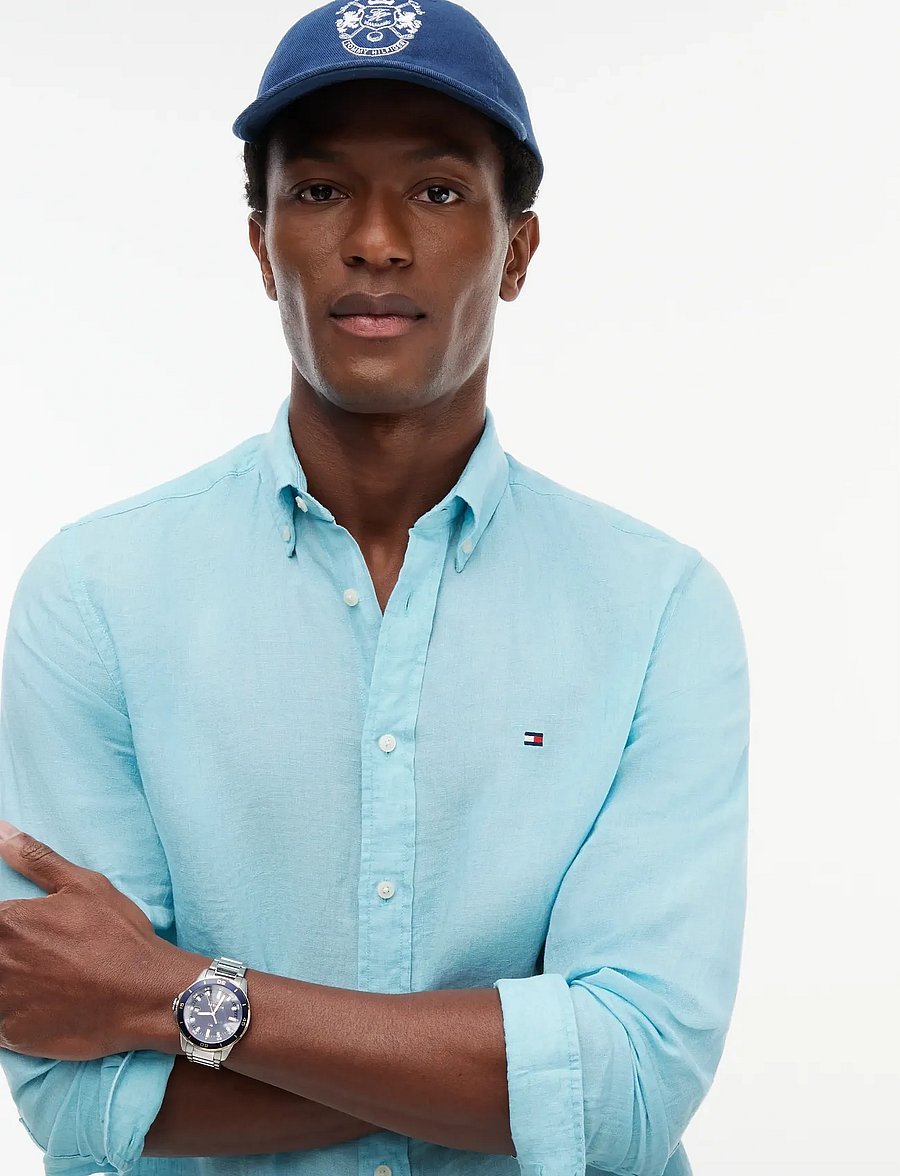 Tommy Hilfiger - PIGMENT DYED LI SOLID RF SHIRT - linased särgid - arctic aqua - 3