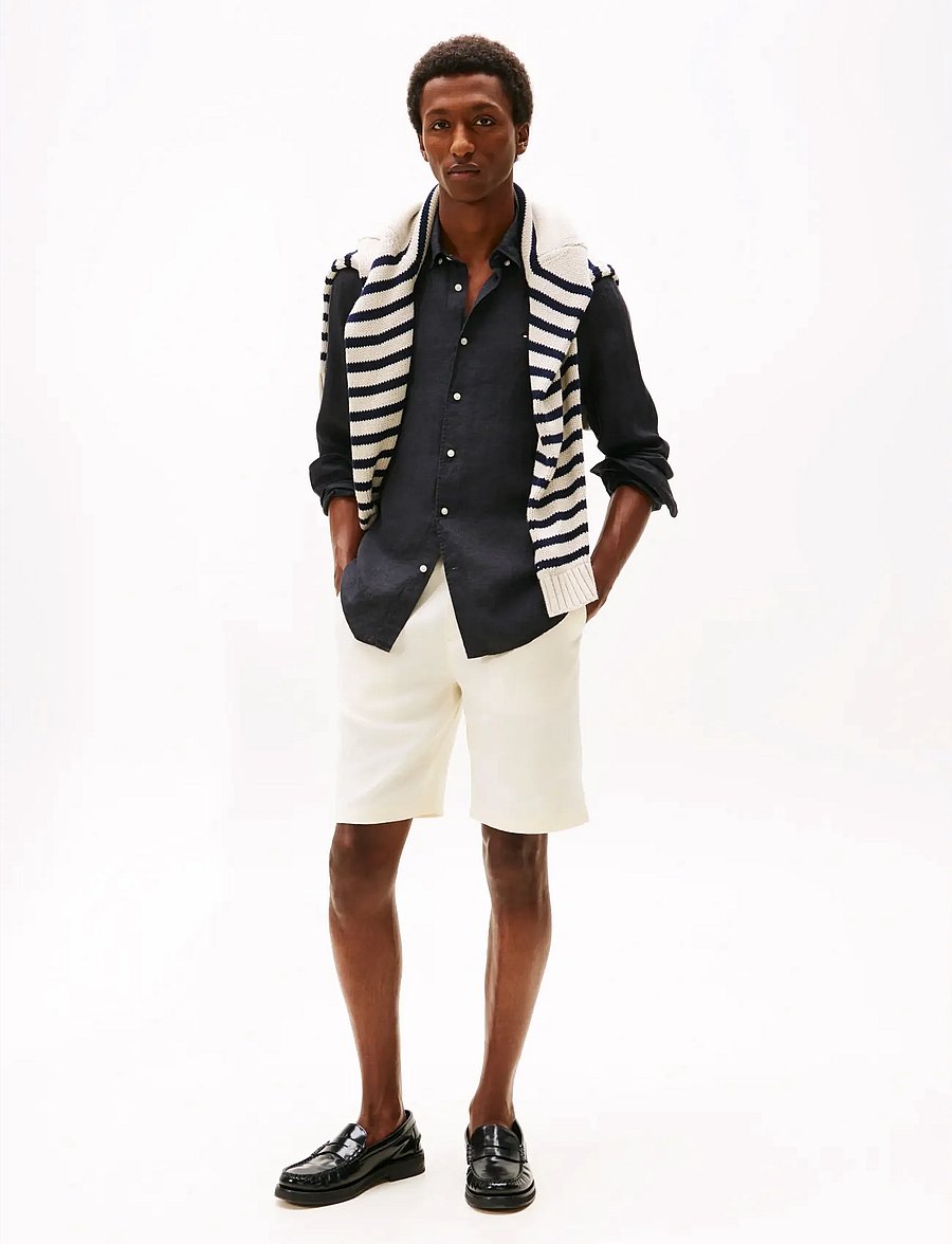 Tommy Hilfiger - PIGMENT DYED LI SOLID RF SHIRT - linased särgid - black - 3