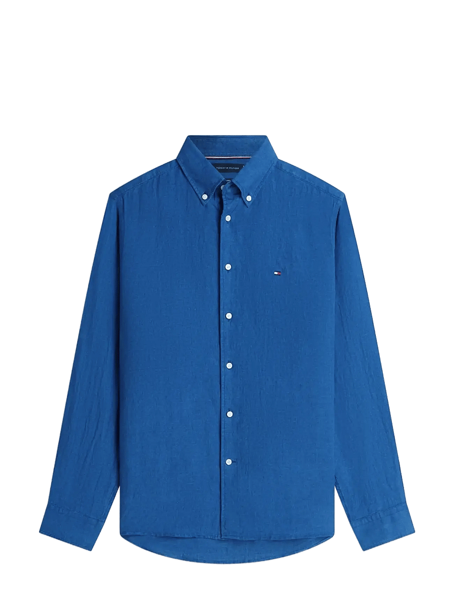 Tommy Hilfiger - PIGMENT DYED LI SOLID RF SHIRT - linased särgid - blue jean - 1