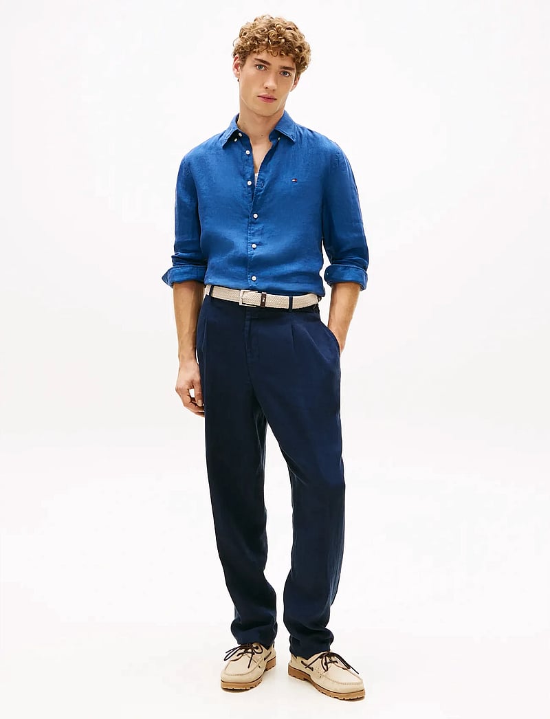 Tommy Hilfiger - PIGMENT DYED LI SOLID RF SHIRT - hørskjorter - blue jean - 3
