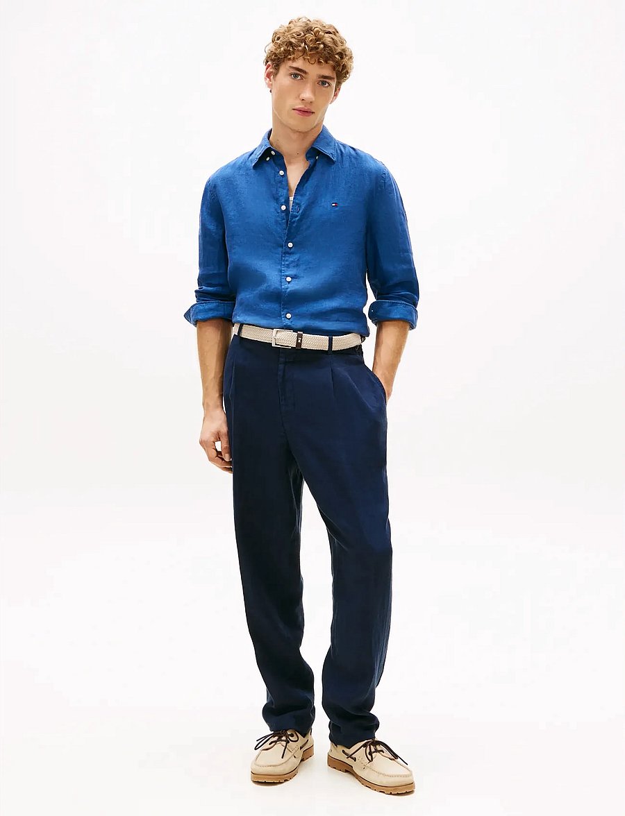 Tommy Hilfiger - PIGMENT DYED LI SOLID RF SHIRT - linased särgid - blue jean - 3
