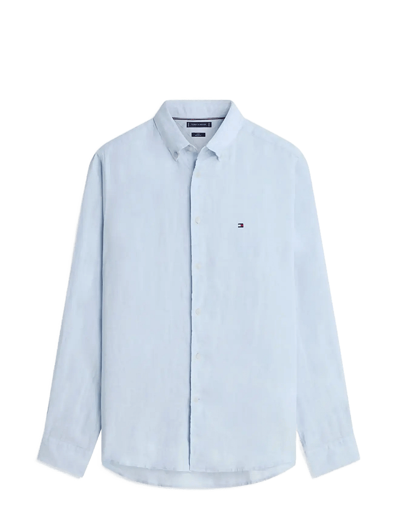 Tommy Hilfiger - PIGMENT DYED LI SOLID RF SHIRT - hørskjorter - breezy blue - 1