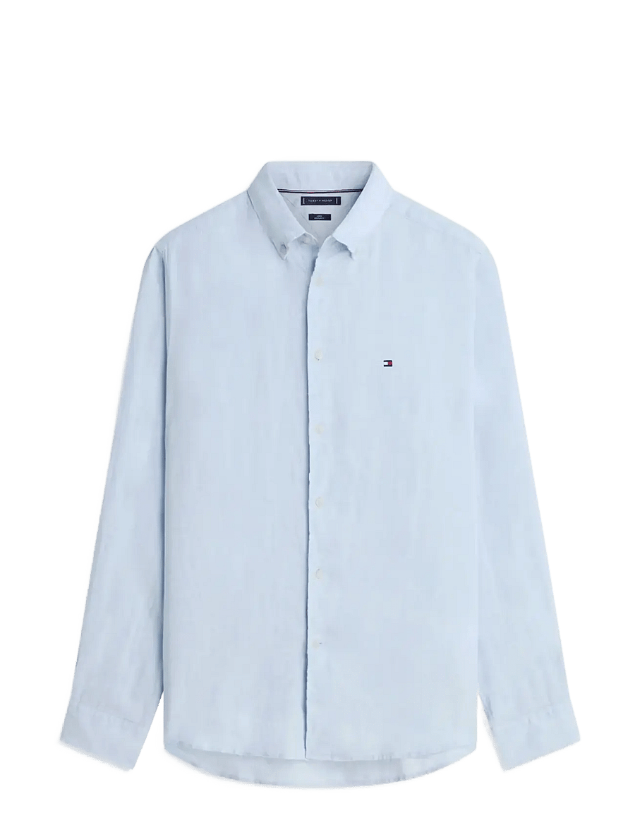 Tommy Hilfiger - PIGMENT DYED LI SOLID RF SHIRT - leinenhemden - breezy blue - 1