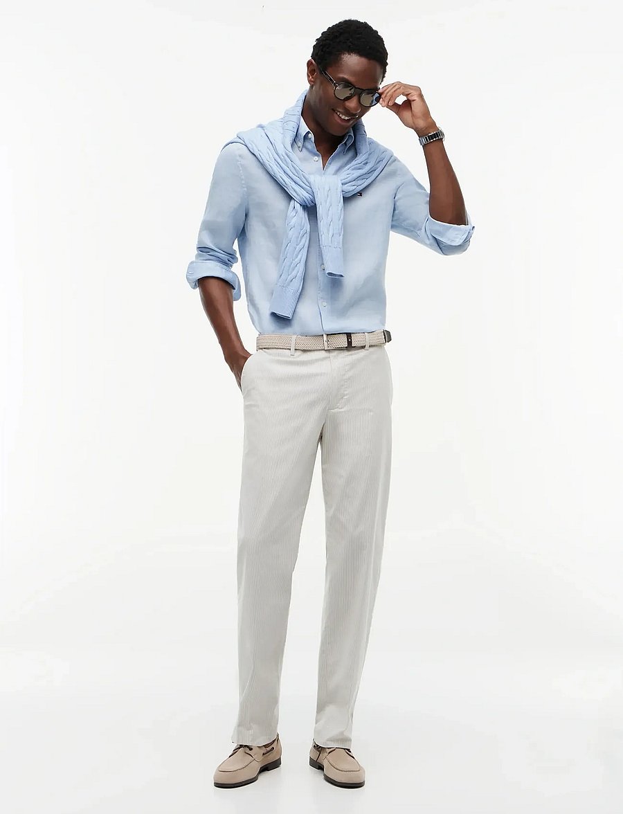 Tommy Hilfiger - PIGMENT DYED LI SOLID RF SHIRT - leinenhemden - breezy blue - 4