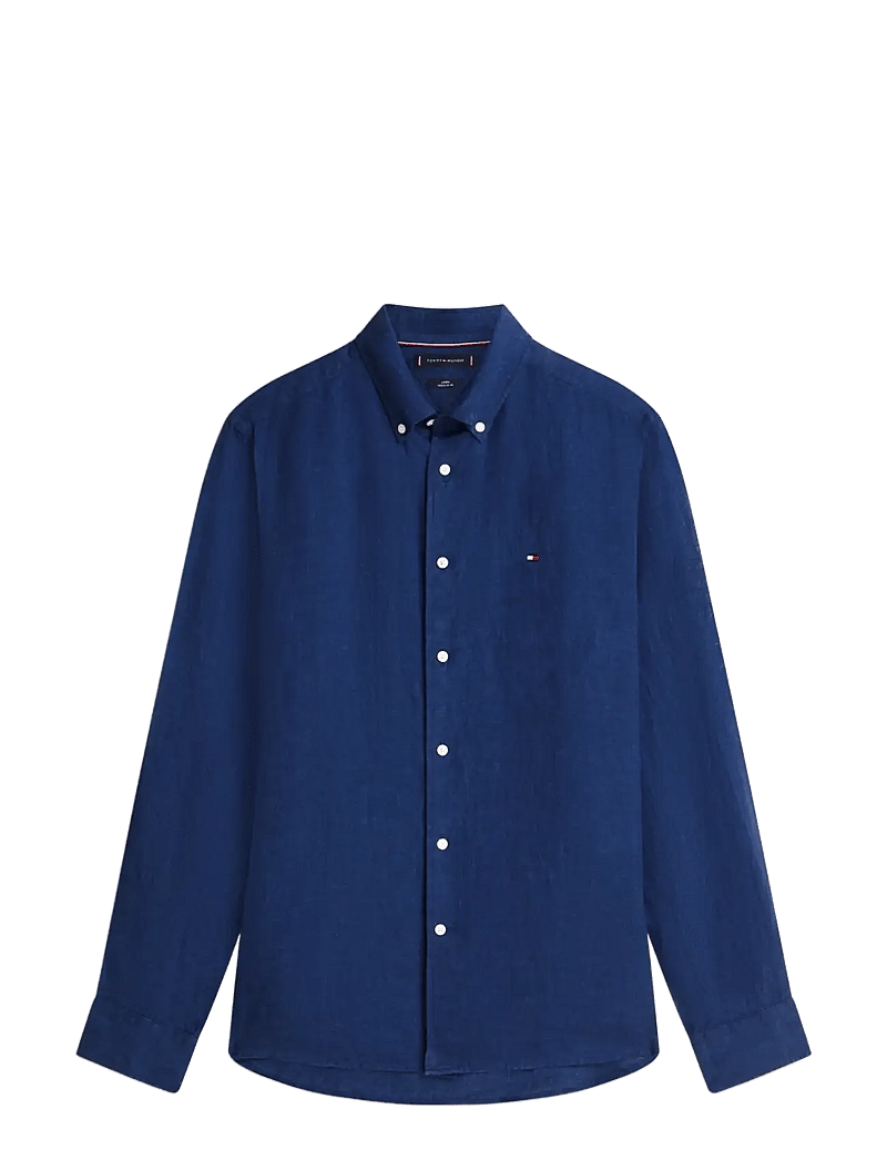 Tommy Hilfiger - PIGMENT DYED LI SOLID RF SHIRT - lininiai marškiniai - carbon navy - 1