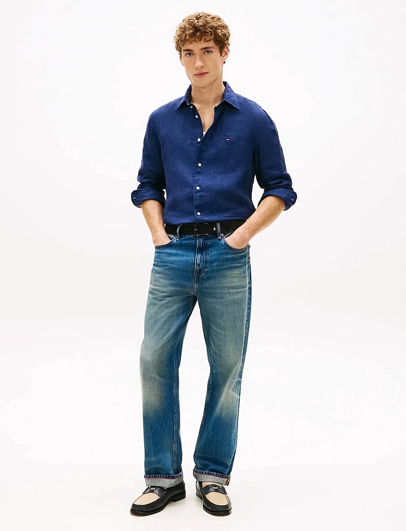 Tommy Hilfiger - PIGMENT DYED LI SOLID RF SHIRT - lininiai marškiniai - carbon navy - 3