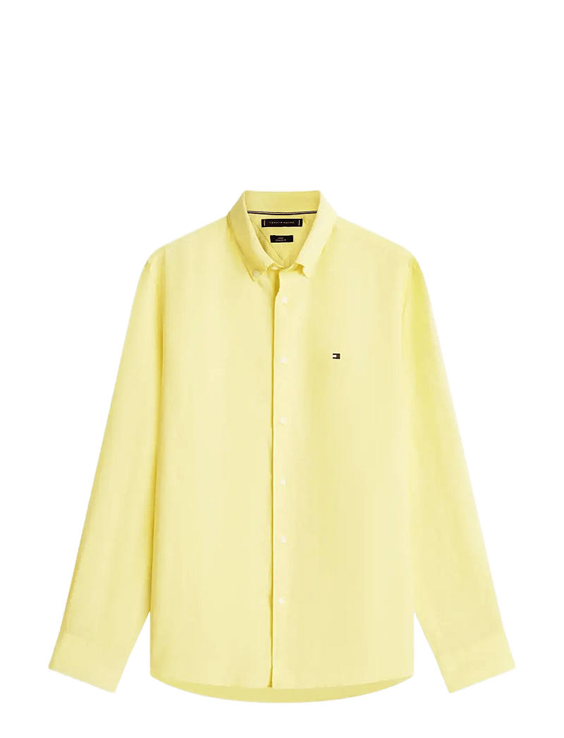 Tommy Hilfiger - PIGMENT DYED LI SOLID RF SHIRT - hørskjorter - citronella - 1
