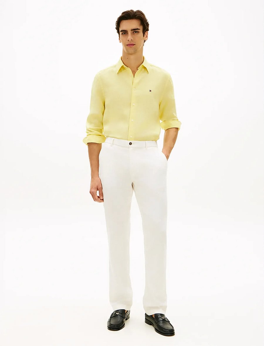 Tommy Hilfiger - PIGMENT DYED LI SOLID RF SHIRT - linased särgid - citronella - 3