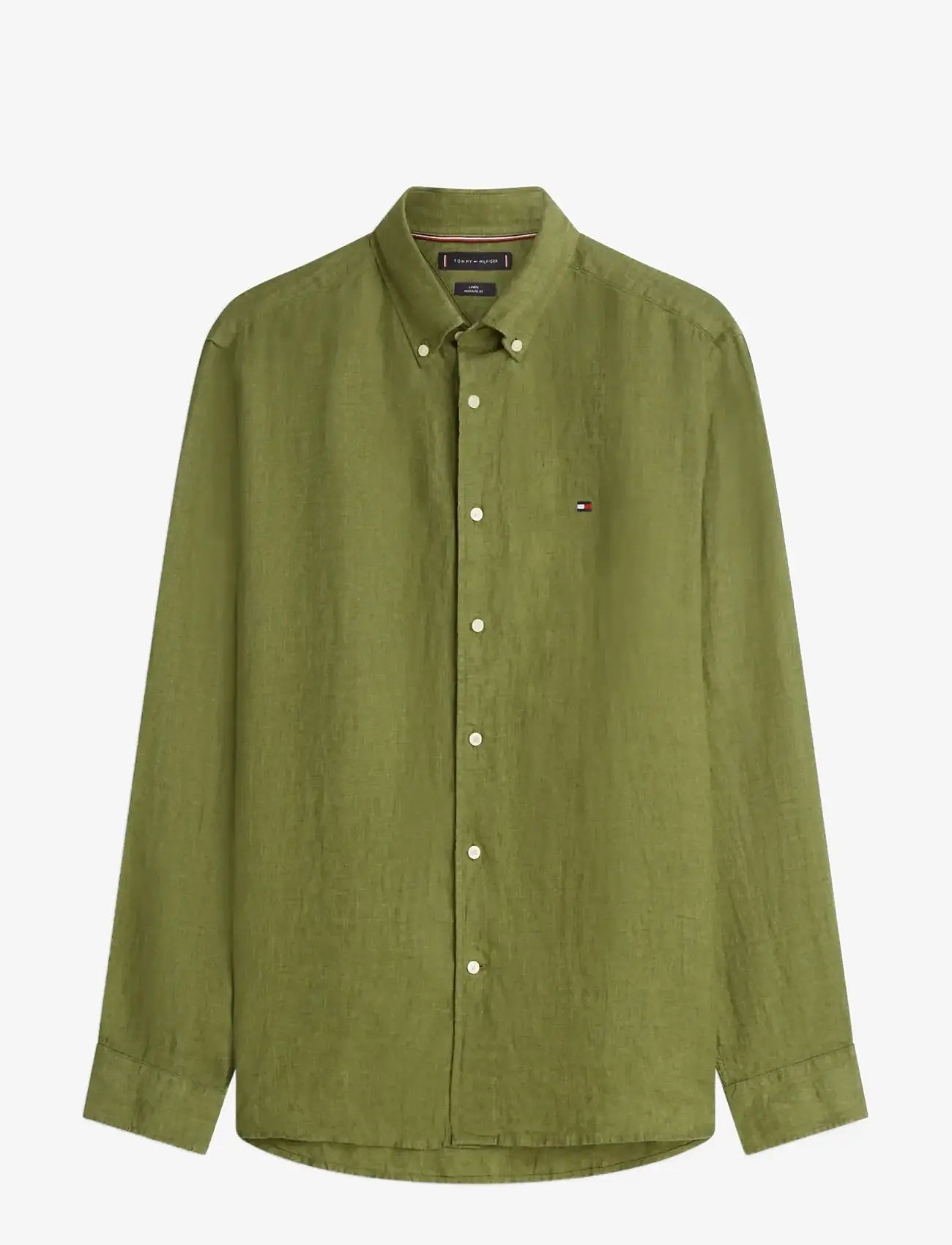 Tommy Hilfiger - PIGMENT DYED LI SOLID RF SHIRT - hørskjorter - dark artichoke - 1