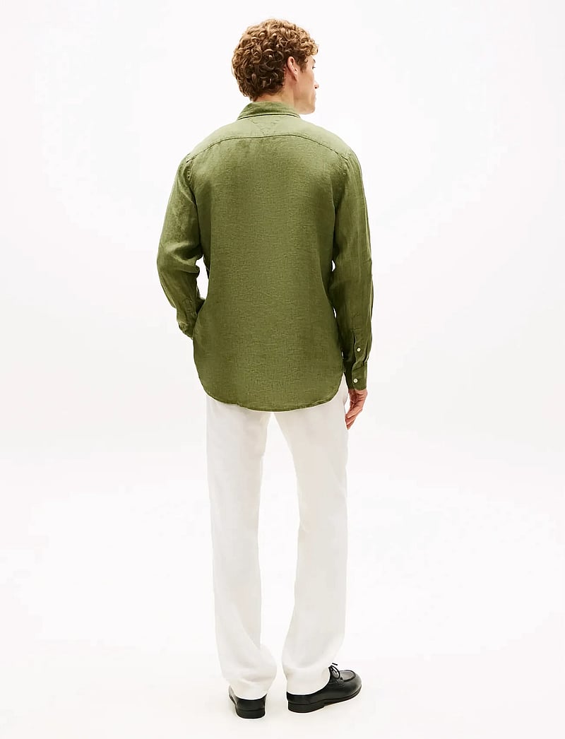 Tommy Hilfiger - PIGMENT DYED LI SOLID RF SHIRT - hørskjorter - dark artichoke - 2