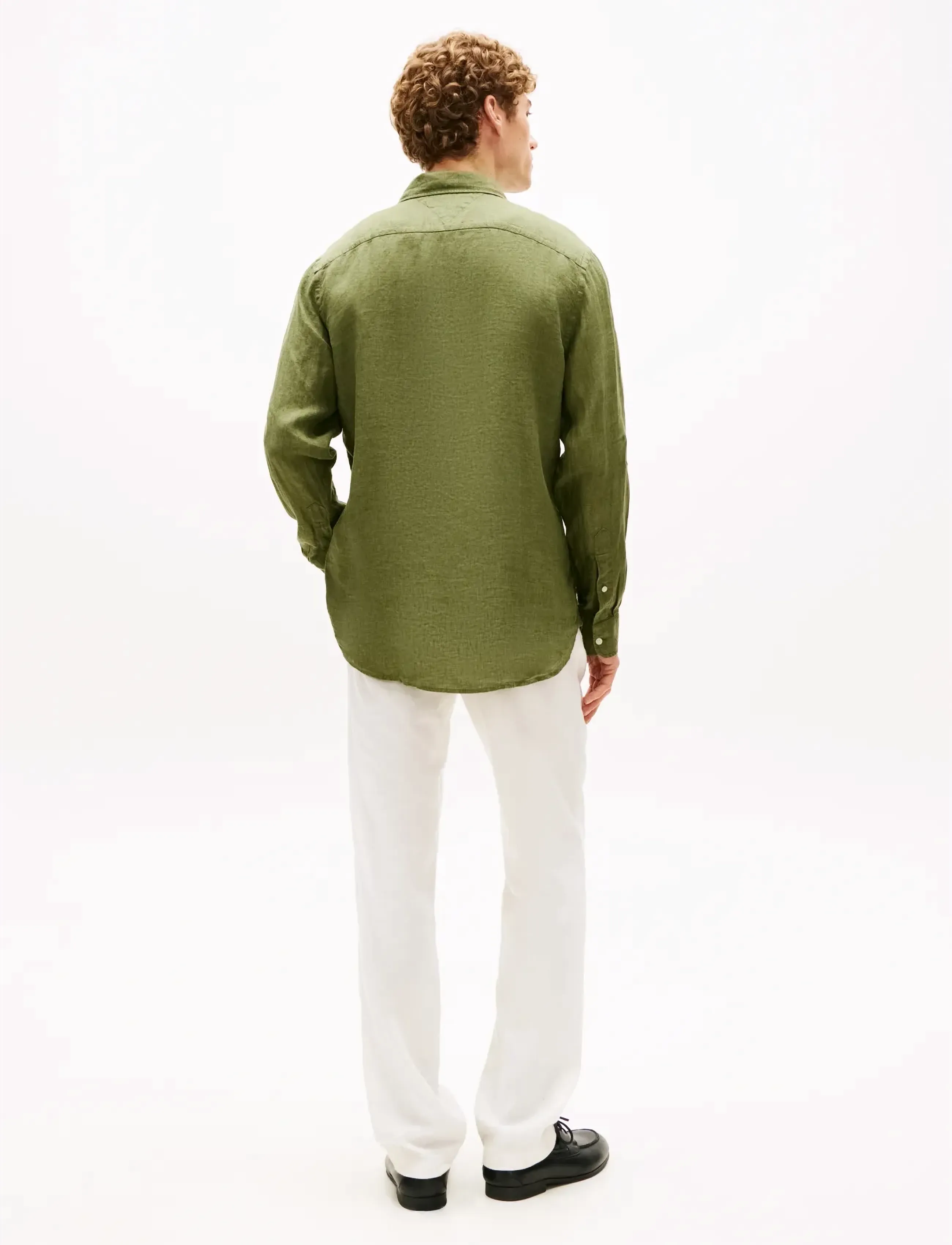 Tommy Hilfiger - PIGMENT DYED LI SOLID RF SHIRT - linneskjortor - dark artichoke - 2