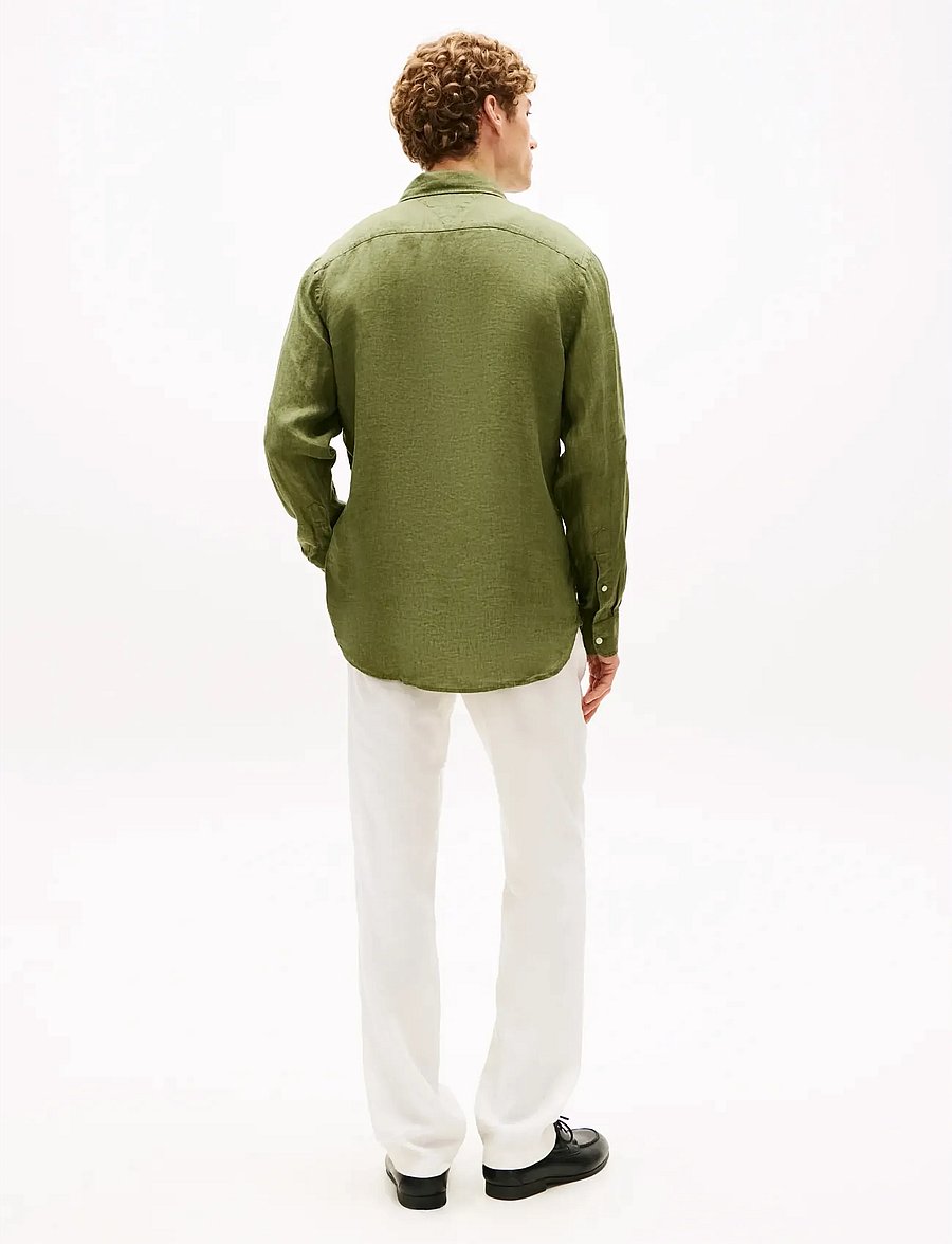 Tommy Hilfiger - PIGMENT DYED LI SOLID RF SHIRT - leinenhemden - dark artichoke - 2