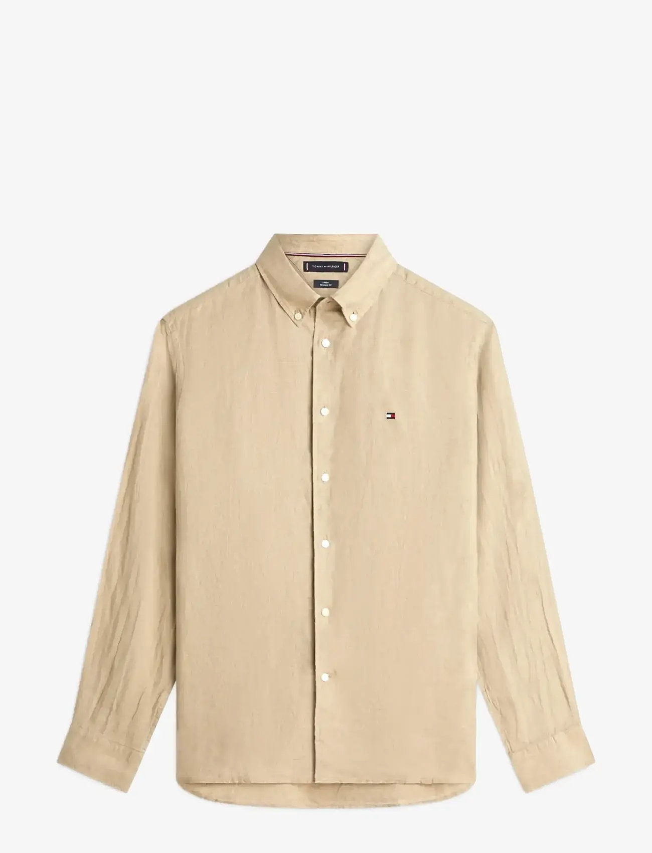 Tommy Hilfiger - PIGMENT DYED LI SOLID RF SHIRT - hørskjorter - sandalwood - 1