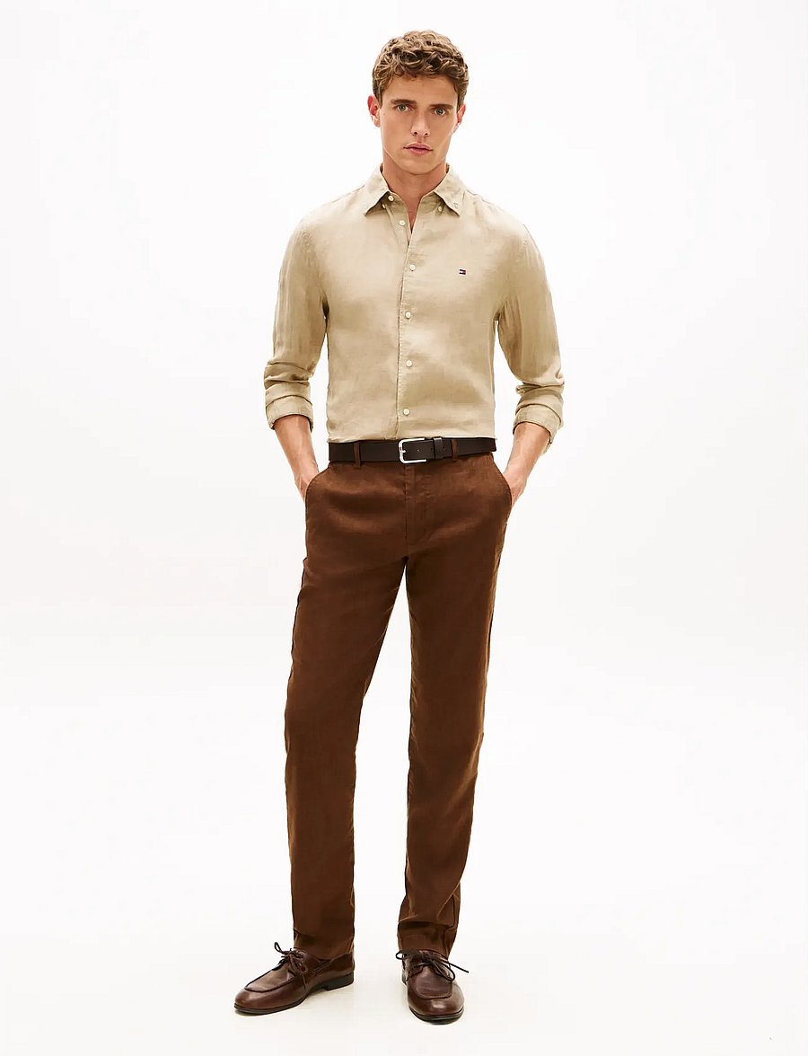 Tommy Hilfiger - PIGMENT DYED LI SOLID RF SHIRT - linased särgid - sandalwood - 3