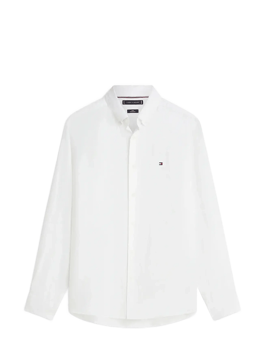 Tommy Hilfiger - PIGMENT DYED LI SOLID RF SHIRT - leinenhemden - white - 1