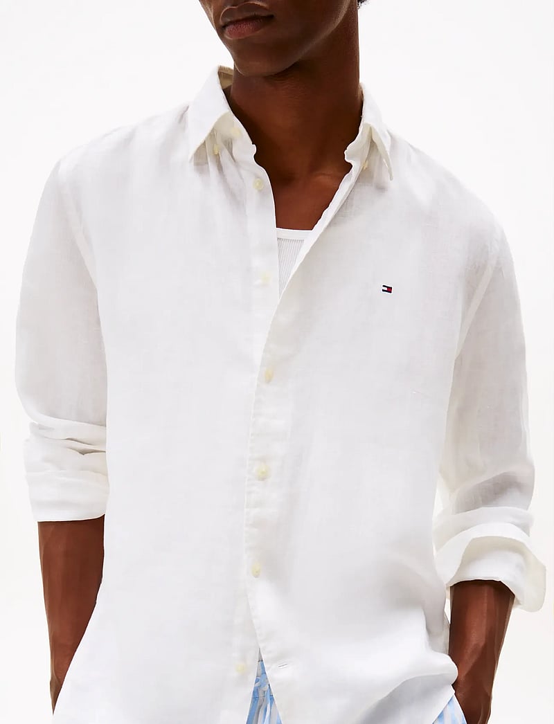 Tommy Hilfiger - PIGMENT DYED LI SOLID RF SHIRT - hørskjorter - white - 4
