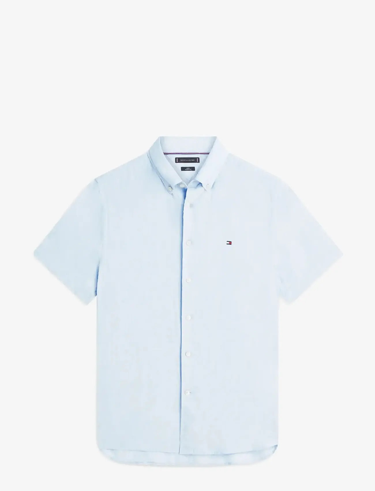Tommy Hilfiger - PIGMENT DYED LINEN RF SHIRT S/S - kortärmade skjortor - breezy blue - 1
