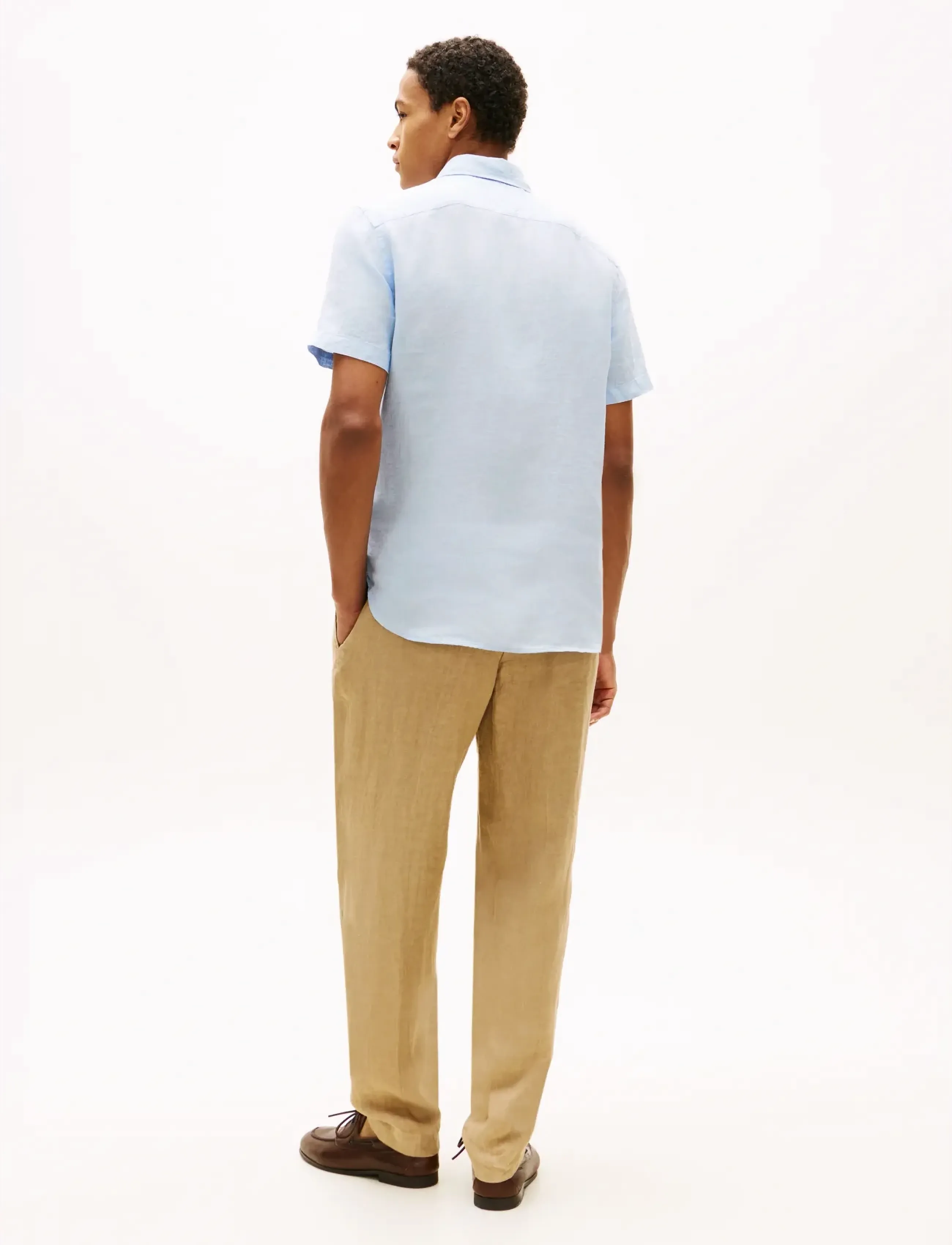 Tommy Hilfiger - PIGMENT DYED LINEN RF SHIRT S/S - kortærmede skjorter - breezy blue - 2