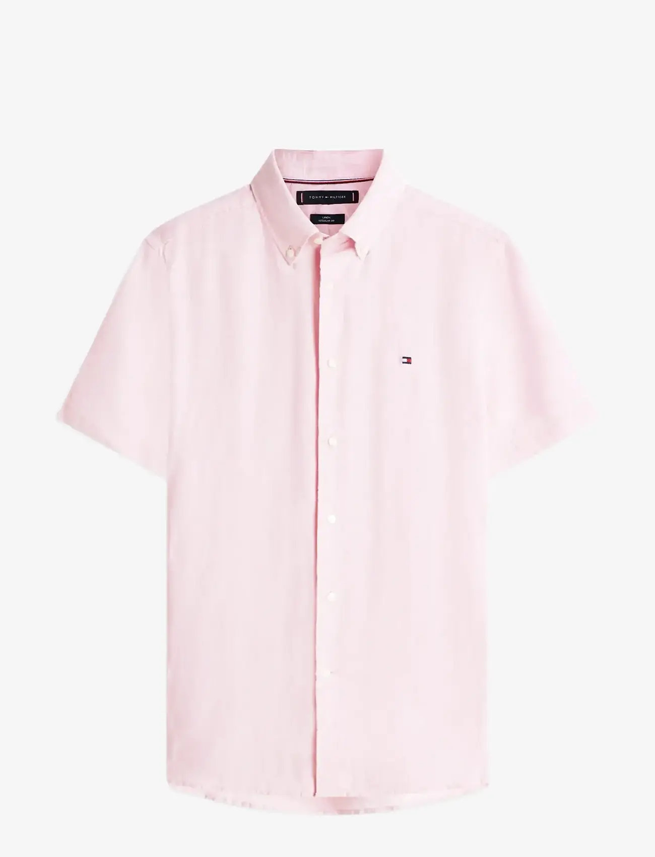 Tommy Hilfiger - PIGMENT DYED LINEN RF SHIRT S/S - kortärmade skjortor - classic pink - 1