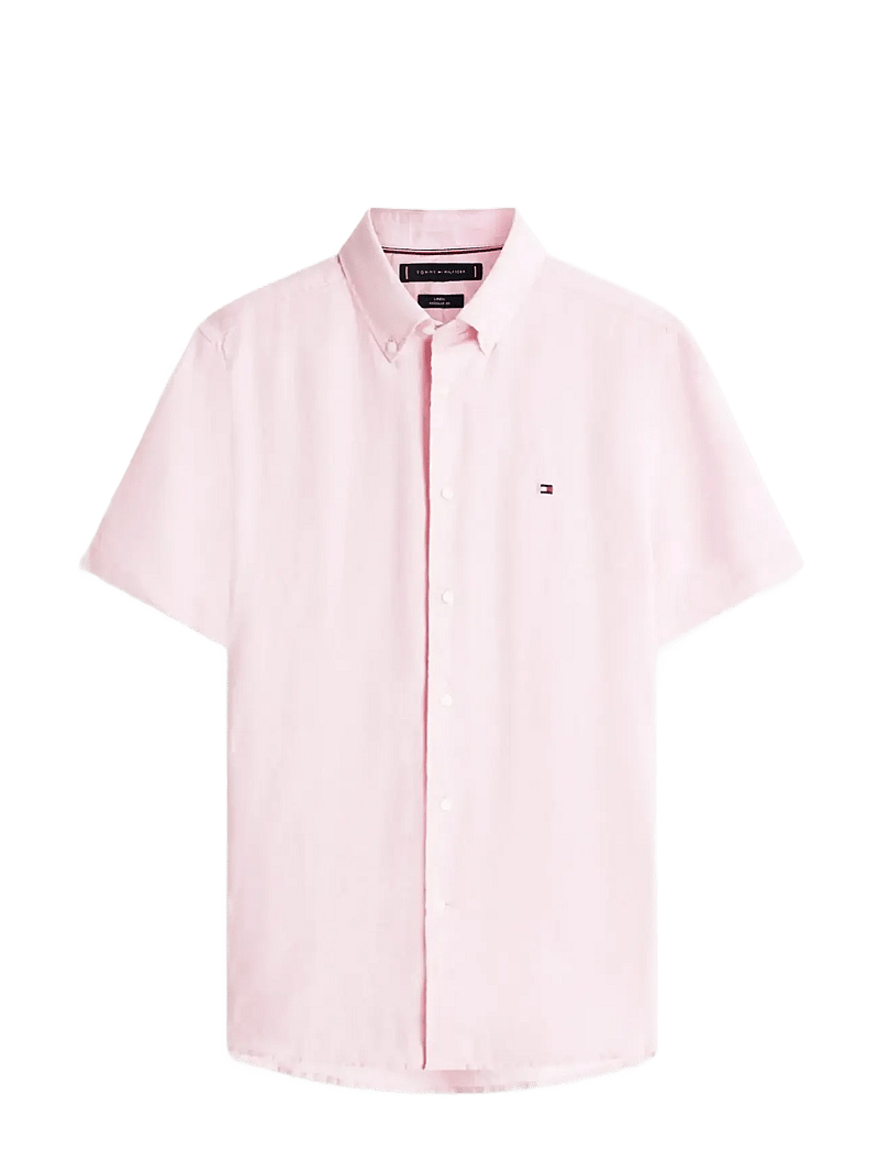 Tommy Hilfiger - PIGMENT DYED LINEN RF SHIRT S/S - kortärmade skjortor - classic pink - 1