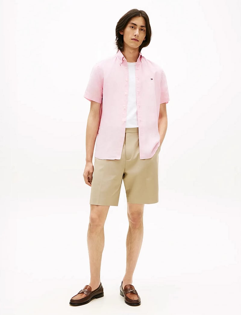 Tommy Hilfiger - PIGMENT DYED LINEN RF SHIRT S/S - kortärmade skjortor - classic pink - 3