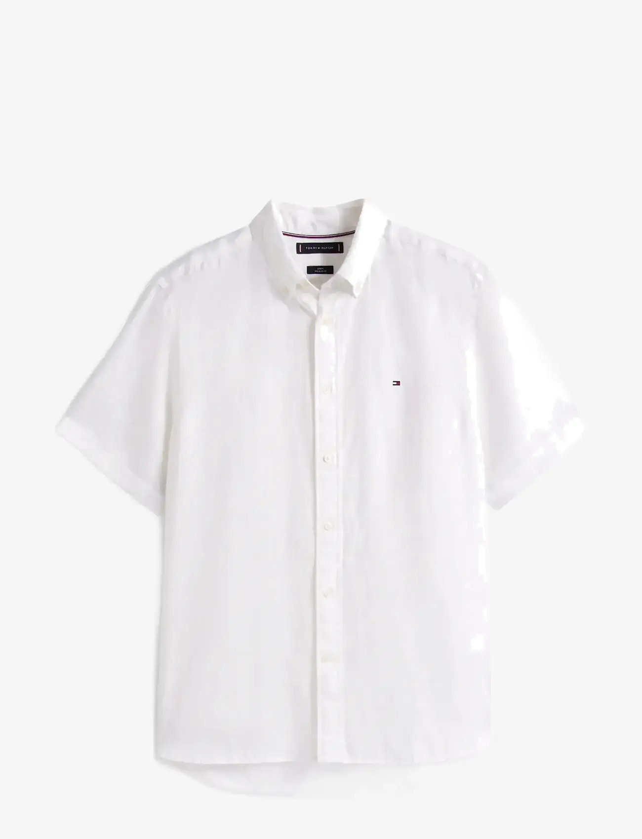 Tommy Hilfiger - PIGMENT DYED LINEN RF SHIRT S/S - kortärmade skjortor - white - 1